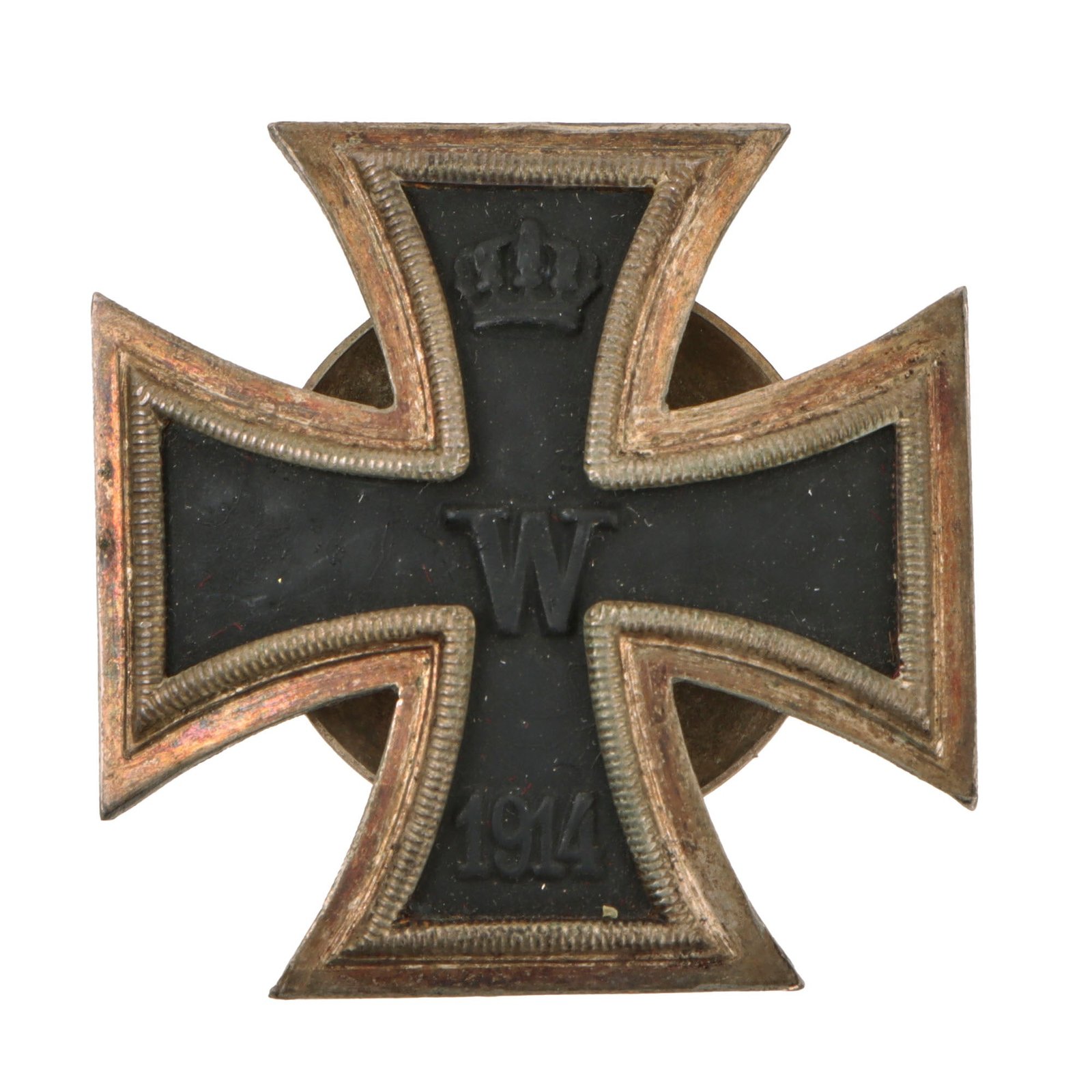 Original Imperial German WWI Prussian Vaulted Iron Cross First Class 1914 with Bras Screw Back - EKI