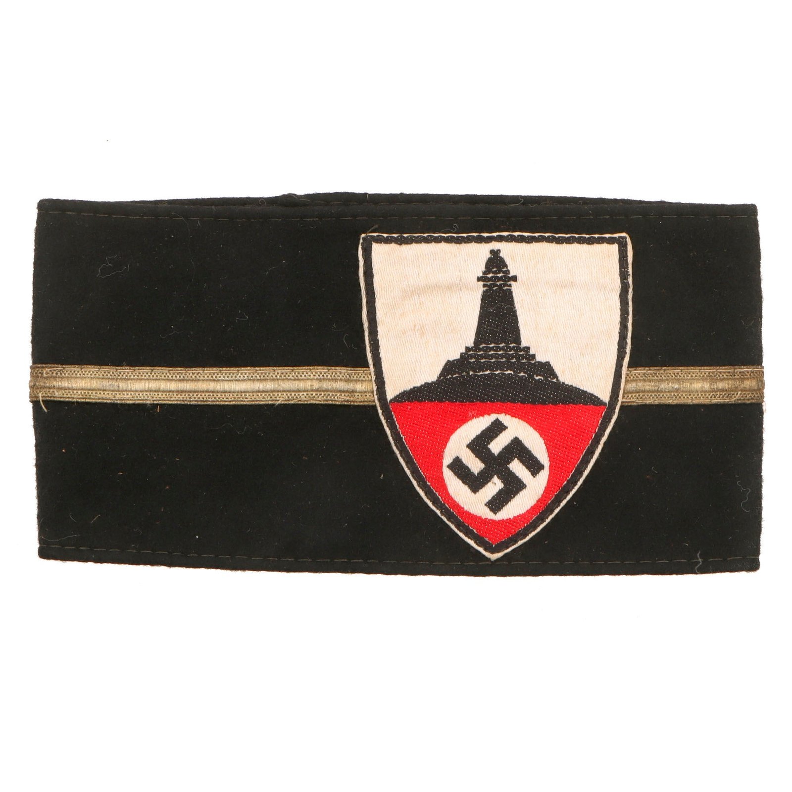 Original German WWII National Socialist State Veteran's Association Officers Felt Armband with BeVo Insignia - NSRKB