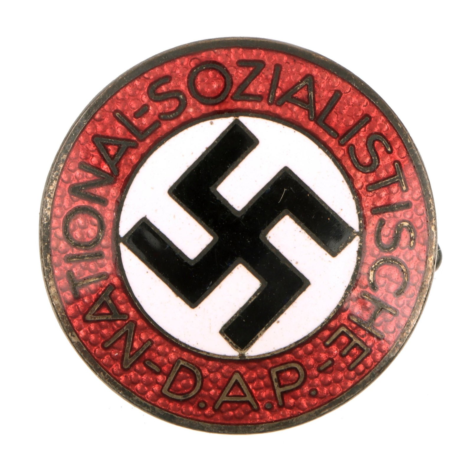 Original German NSDAP Party Enamel Membership Badge Pin by Karl Hensler of Pforzheim - RZM M1/6