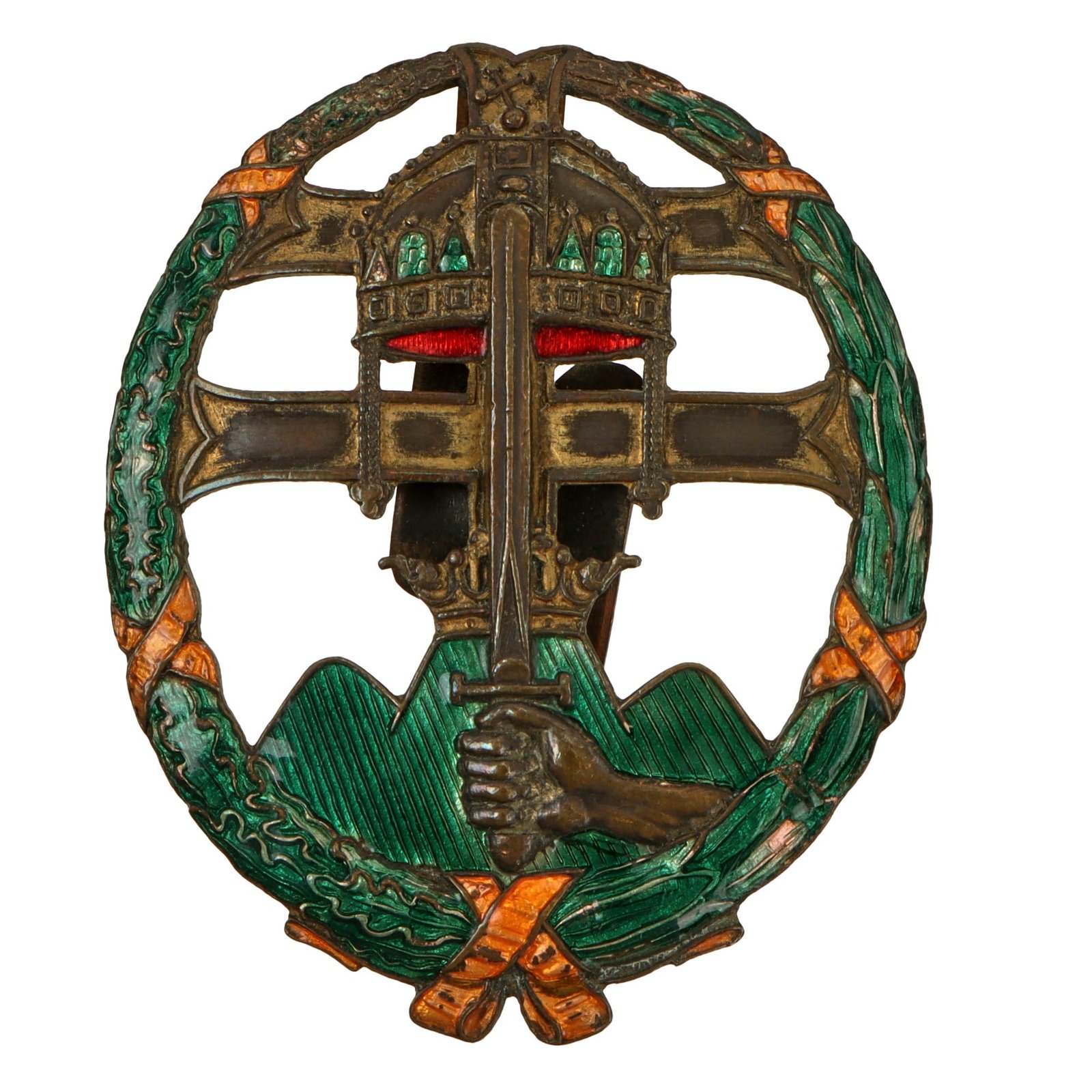 Original Hungarian WWII Combat Leadership Badge by Walther E. of Budapest