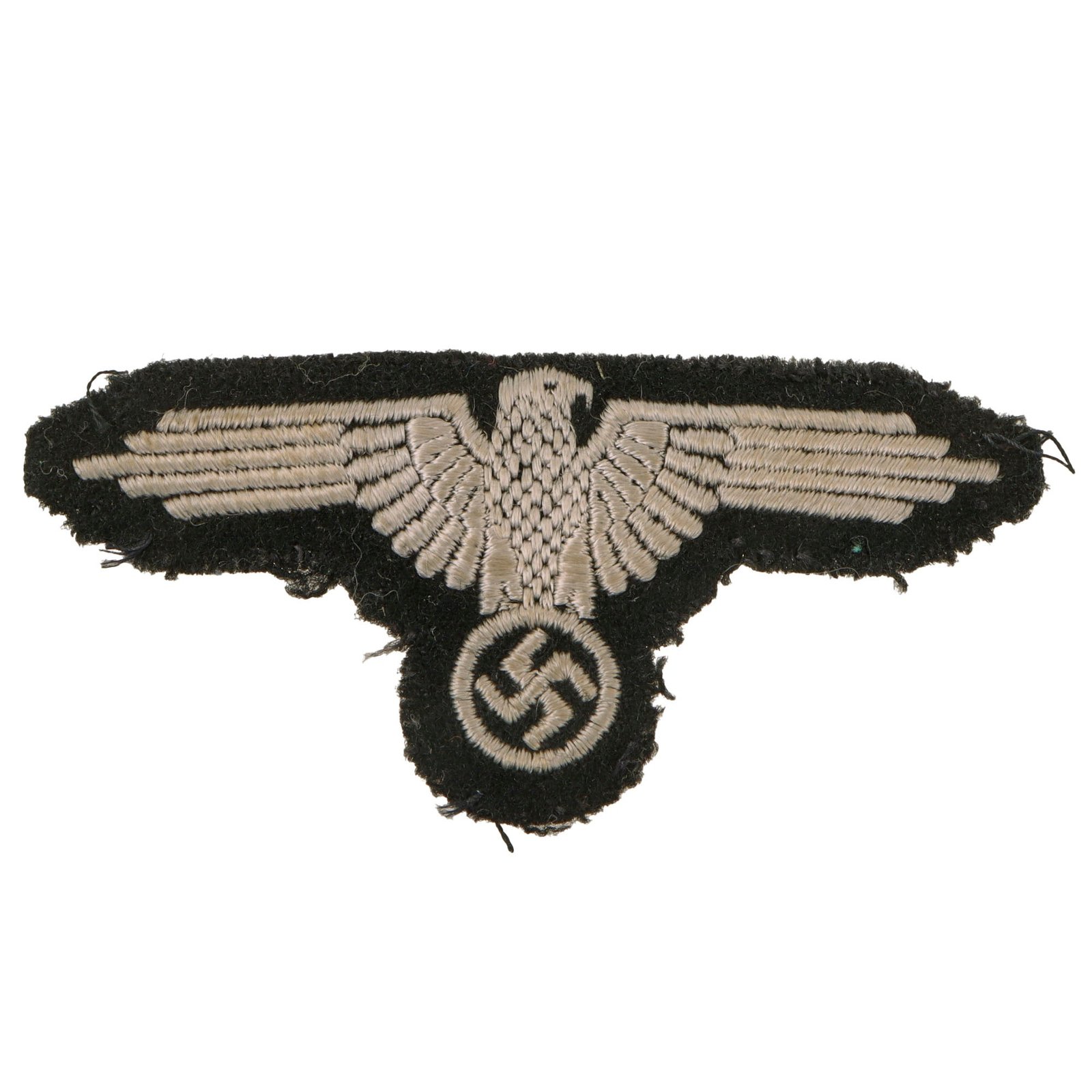 Original German WWII SS EM/NCO Second Pattern Left Sleeve Eagle Insignia Cutoff - Schutzstaffel
