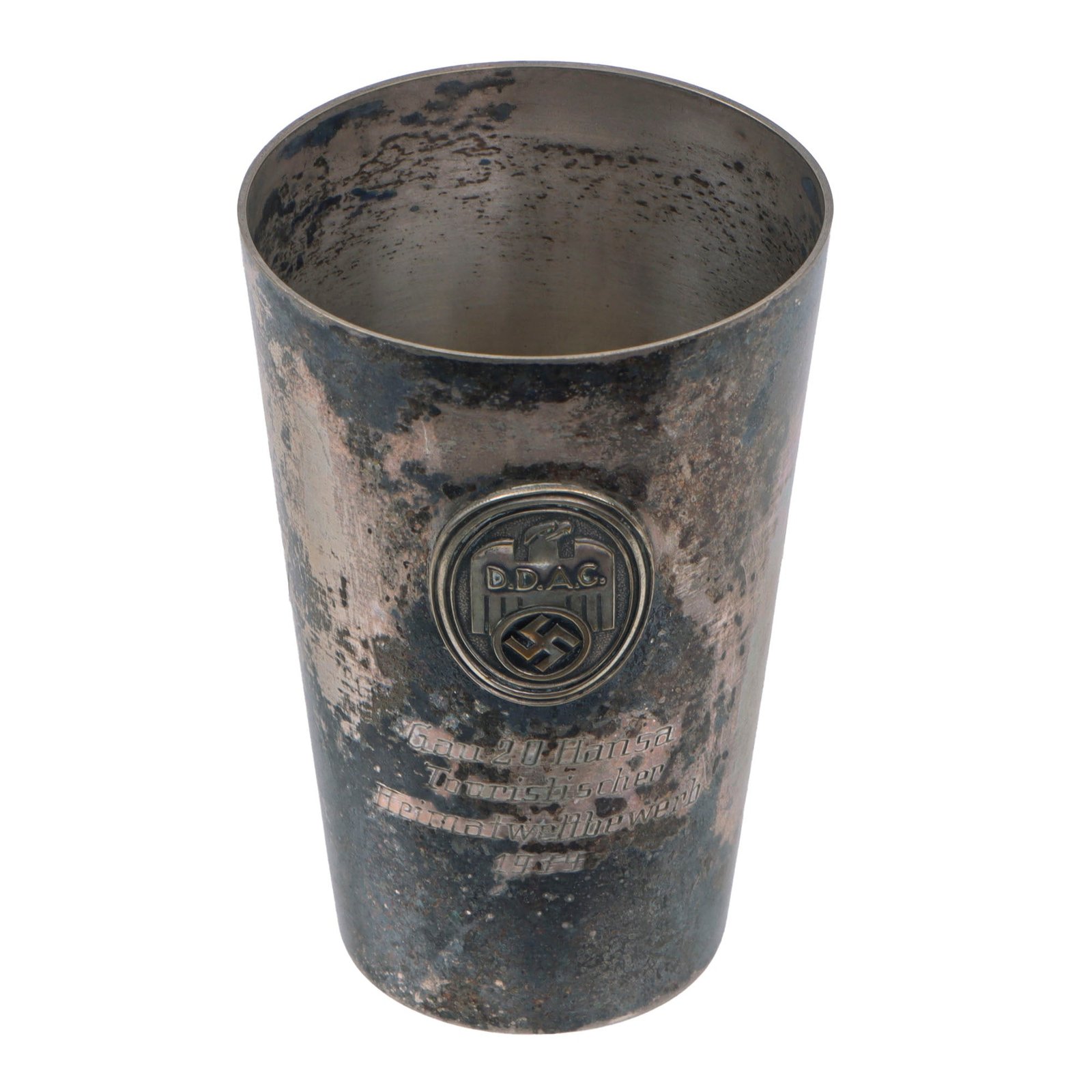 Original German WWII D.D.A.C. Automobile Club Gau Hansa Regional Tourism Competition Commemorative Cup