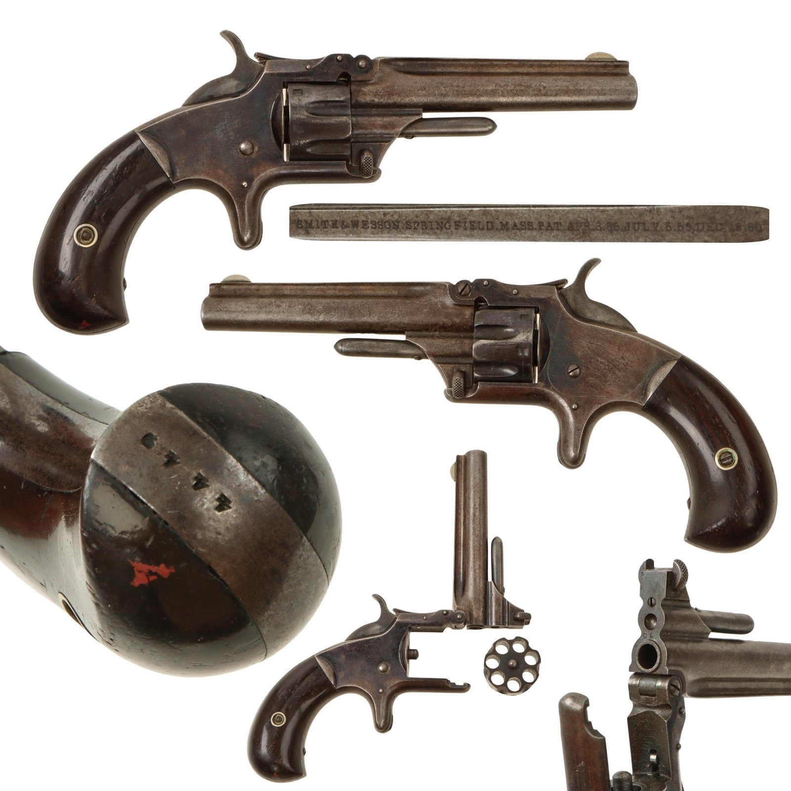 Original U.S. Antique Smith & Wesson Model 1 3rd Issue Revolver in .22 Short with Excellent Bore - Matching Serial 4449
