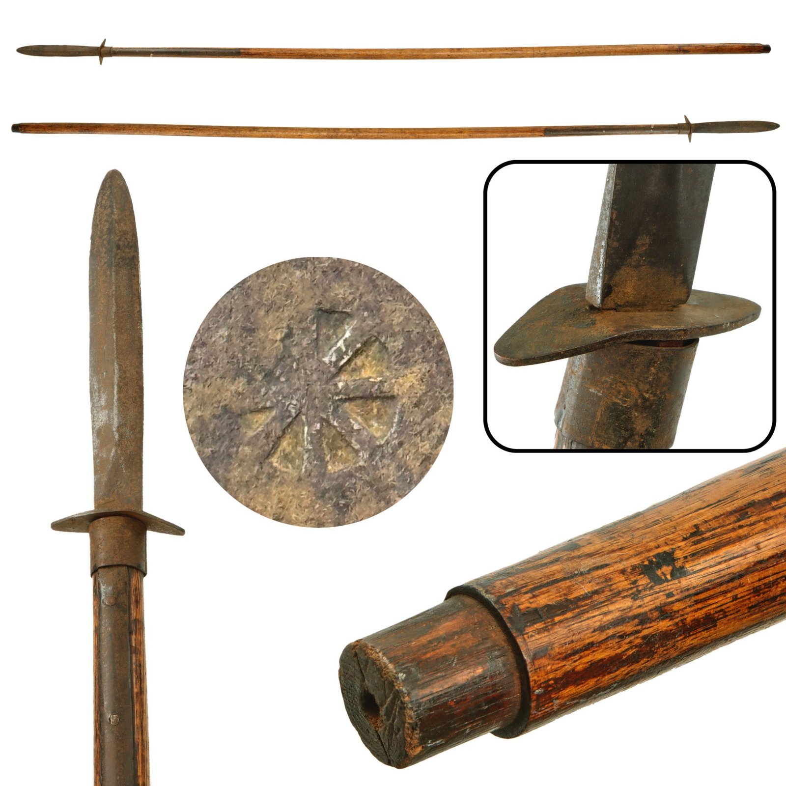 Original U.S. Civil War Confederate Georgia Joe Brown Pike with Sunburst Stamp on Ricasso - 96 1/4” Long