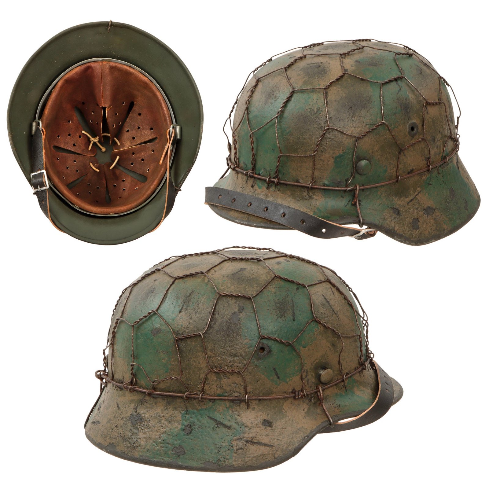 Original German WWII M40 Refurbished WWII Operation Market Garden 9th SS Panzer "Hohenstaufen" Helmet - Stamped EF66