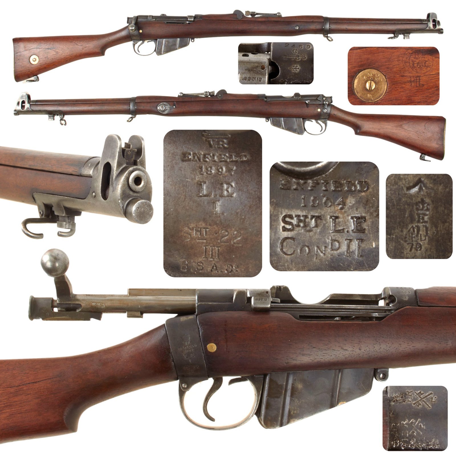 Original British WWI & WWII Lee-Enfield MkI Dated 1897 Converted to S.M.L.E. in 1904 and then to .22 Trainer - Serial C 2469