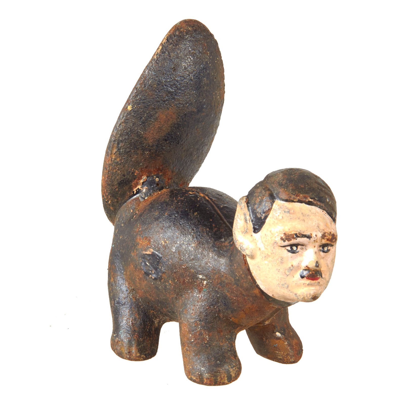 Original U.S. WWII American Anti-German Multi-piece Cast Iron “Der Phew-Ur” Skunk Caricature