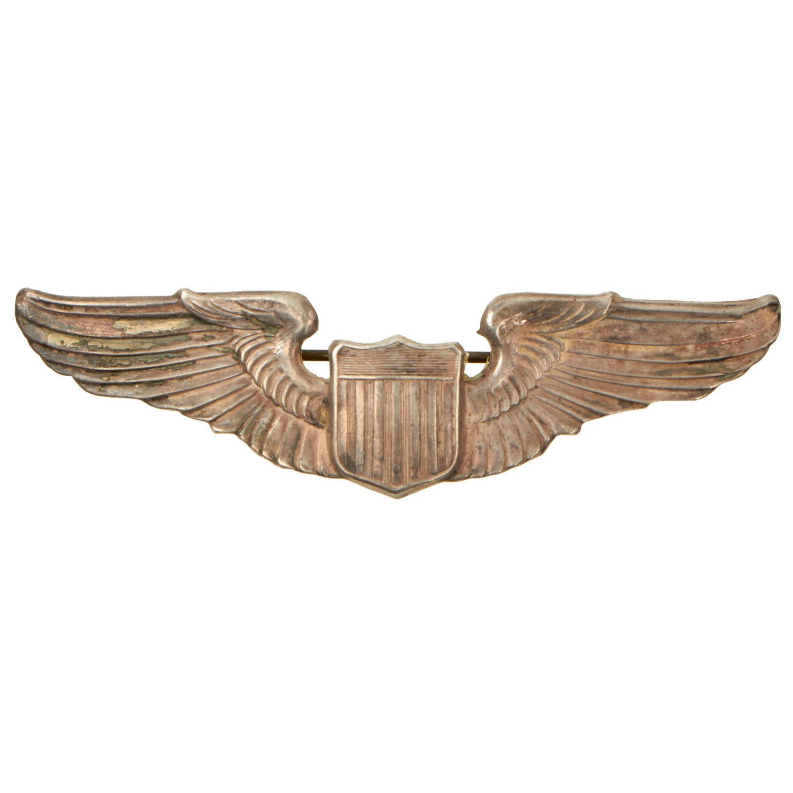 Buy Original U.S. WWII Era US Army Air Forces Aviator Pilot Wings Marked Sterling | Original Firearms Antique For Sale