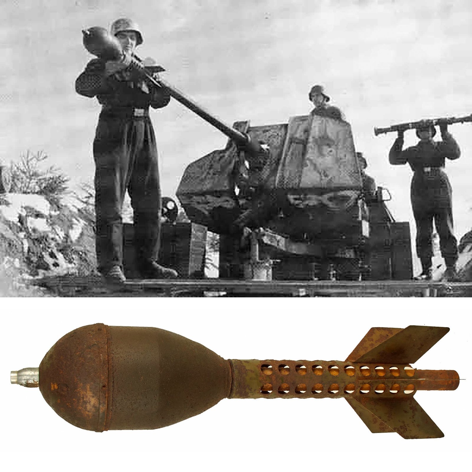 Buy Original German WWII PAK 36 Stielgranate 41 37mm High Explosive Anti-Tank Stick Grenade with 1942 Dated Fuse | Original Firearms Antique For Sale