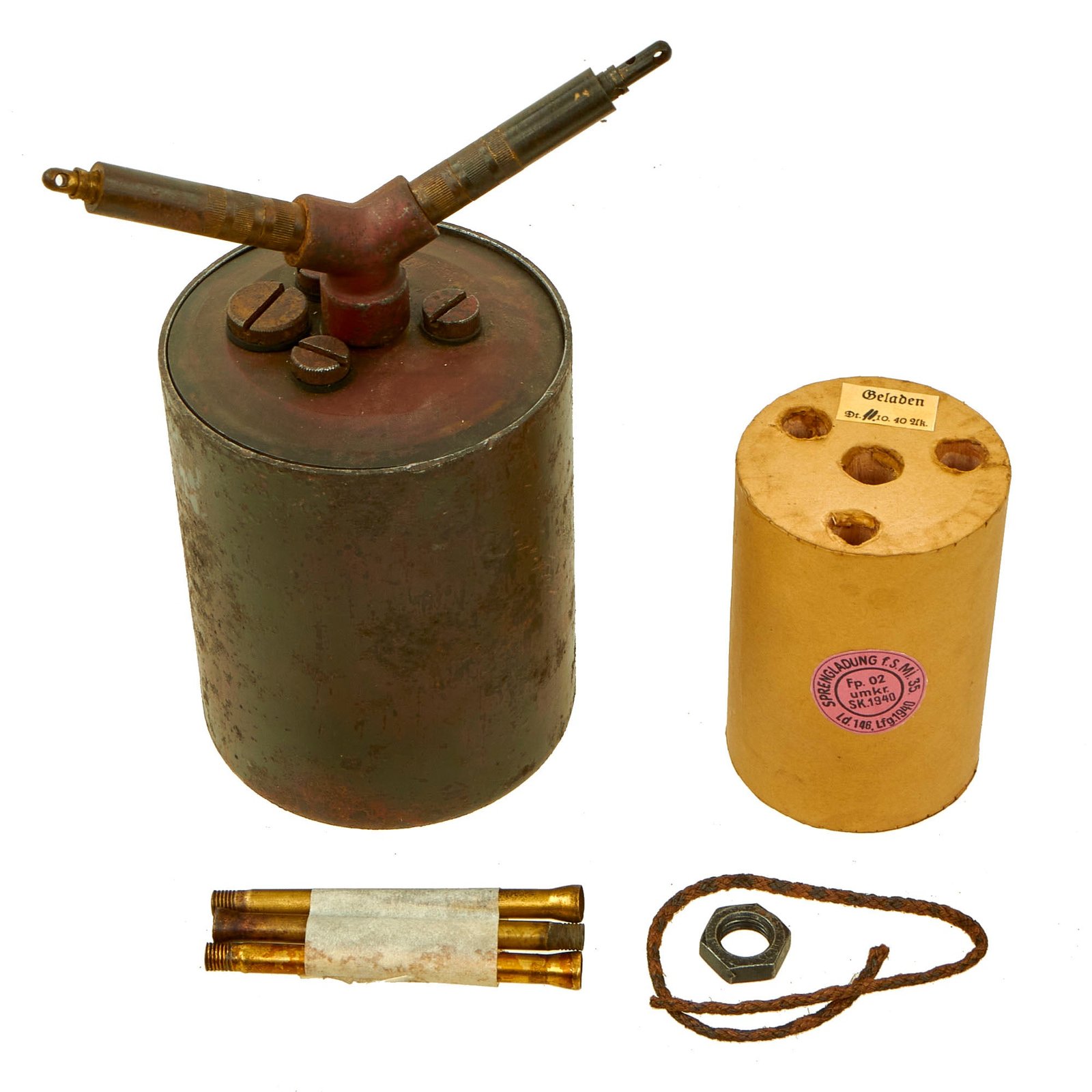 Buy Original WWII German 1939 dated Bouncing Betty S-Mine by HAGENUK with Shrapnel and Mock Explosive | Original Firearms Antique For Sale