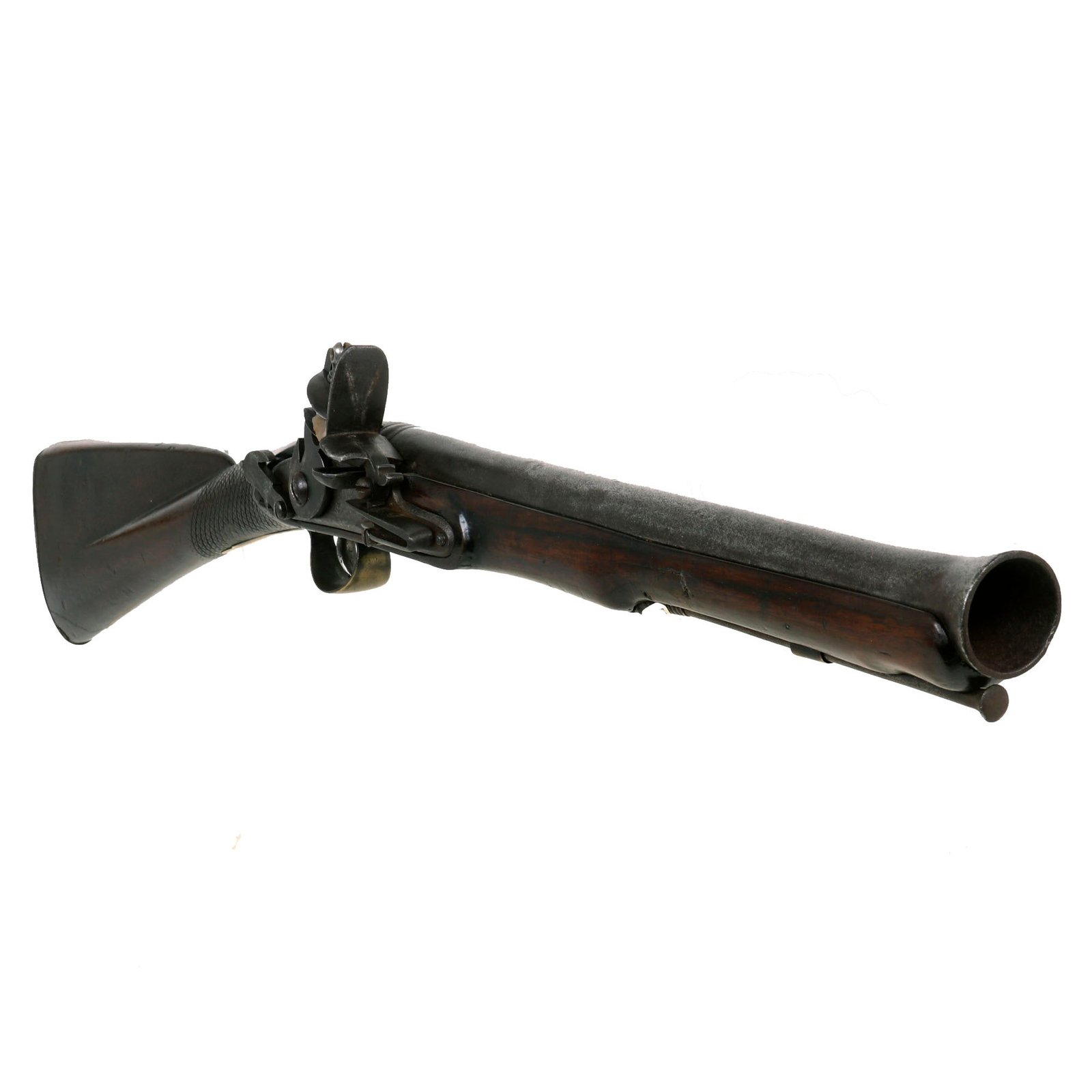Buy Original 18th Century Queen Anne Marked British Flintlock Blunderbuss by John Brush with Dog Safety made in 1707 | Original Firearms Antique For Sale