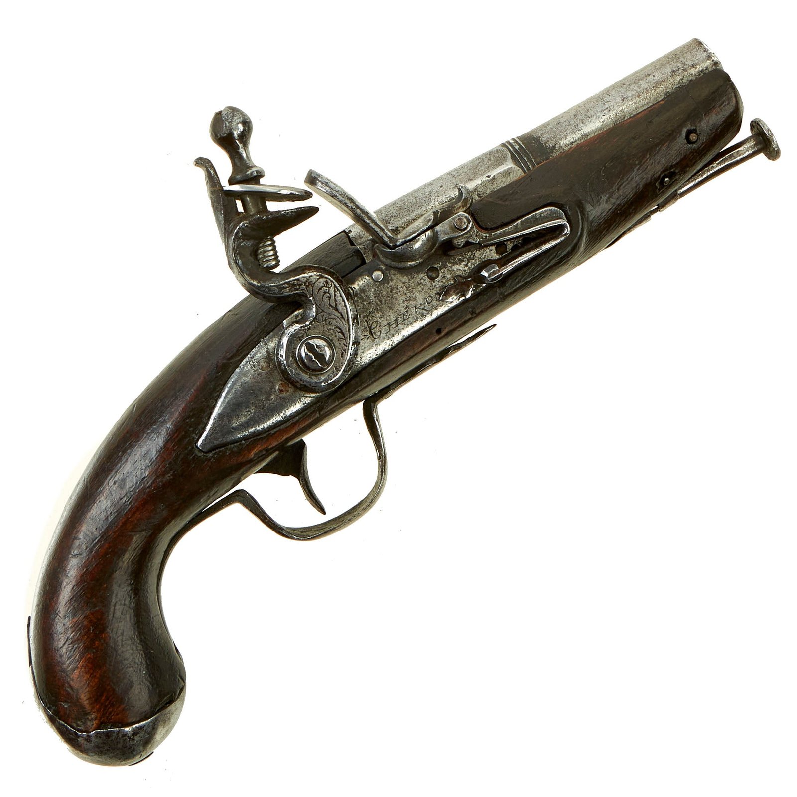 Buy Original French Napoleonic Flintlock Pocket Pistol by Cheron of Paris - Circa 1780-1820 | Original Firearms Antique For Sale