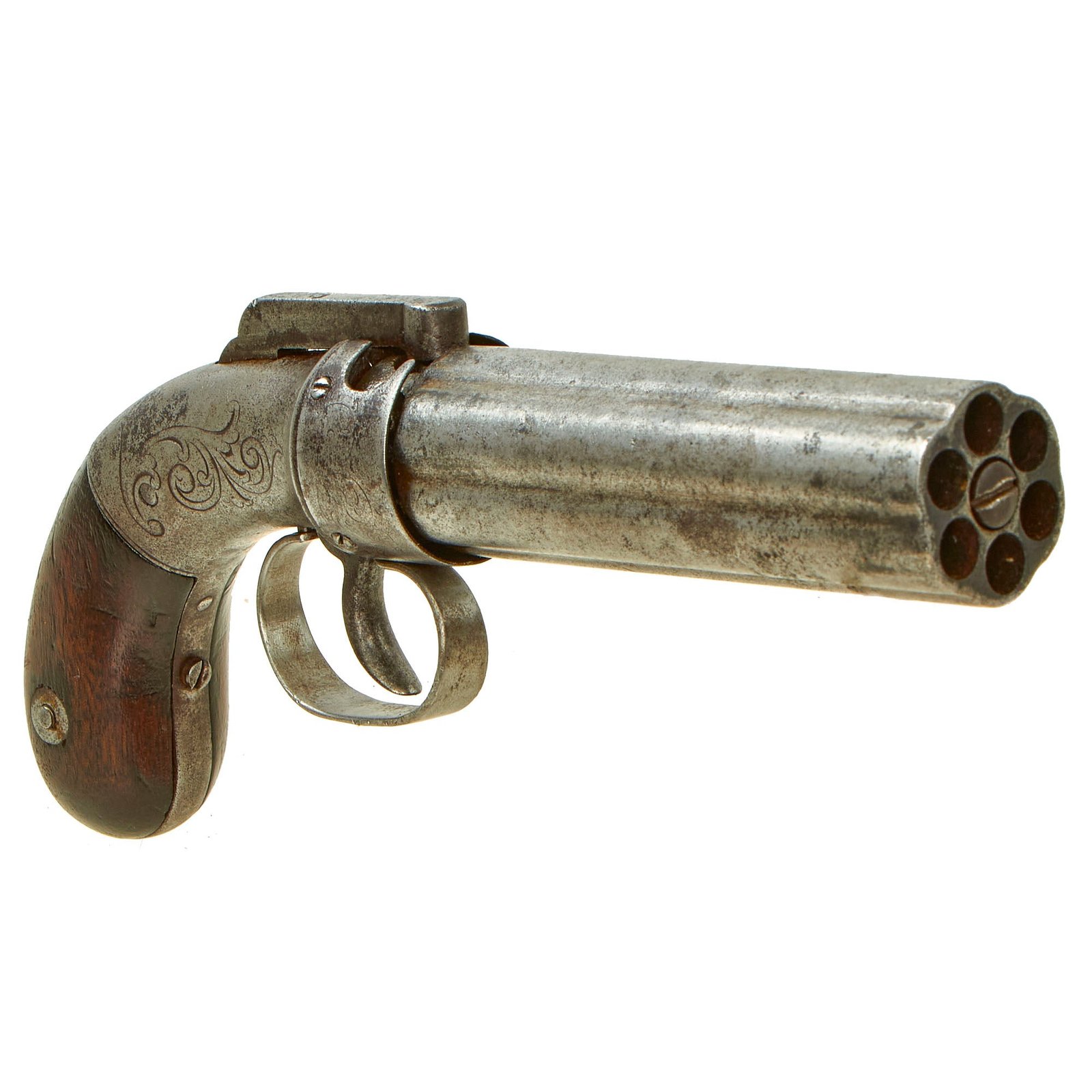 Buy Original U.S. 19th Century Allen & Wheelock 1845 Patent .31cal Percussion Pepperbox Revolver -  Serial 32 | Original Firearms Antique For Sale