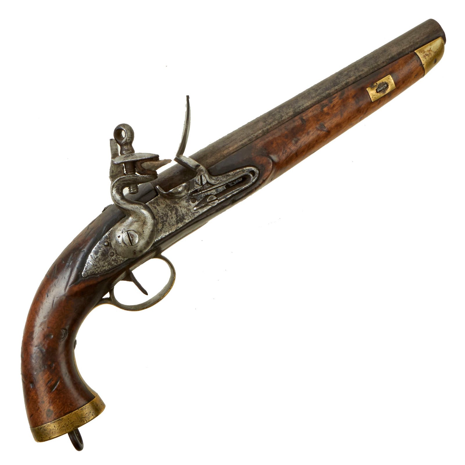 Buy Original Dutch Napoleonic Flintlock Naval Pistol marked to Alkmaar & City of Antwerp - circa 1790 | Original Firearms Antique For Sale