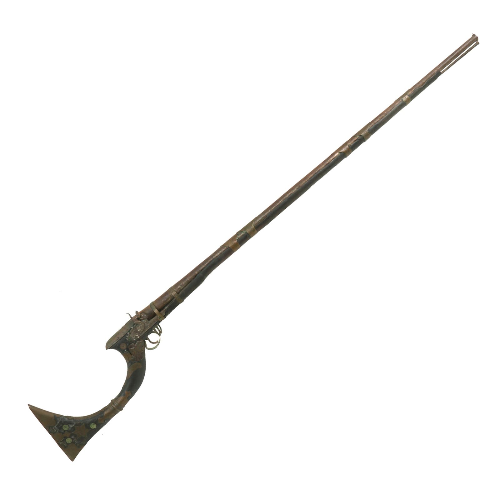 Buy Original Indian Brass Decorated Percussion Jezail Musket from the Sindh Region Circa 1840 - Attic Find | Original Firearms Antique For Sale