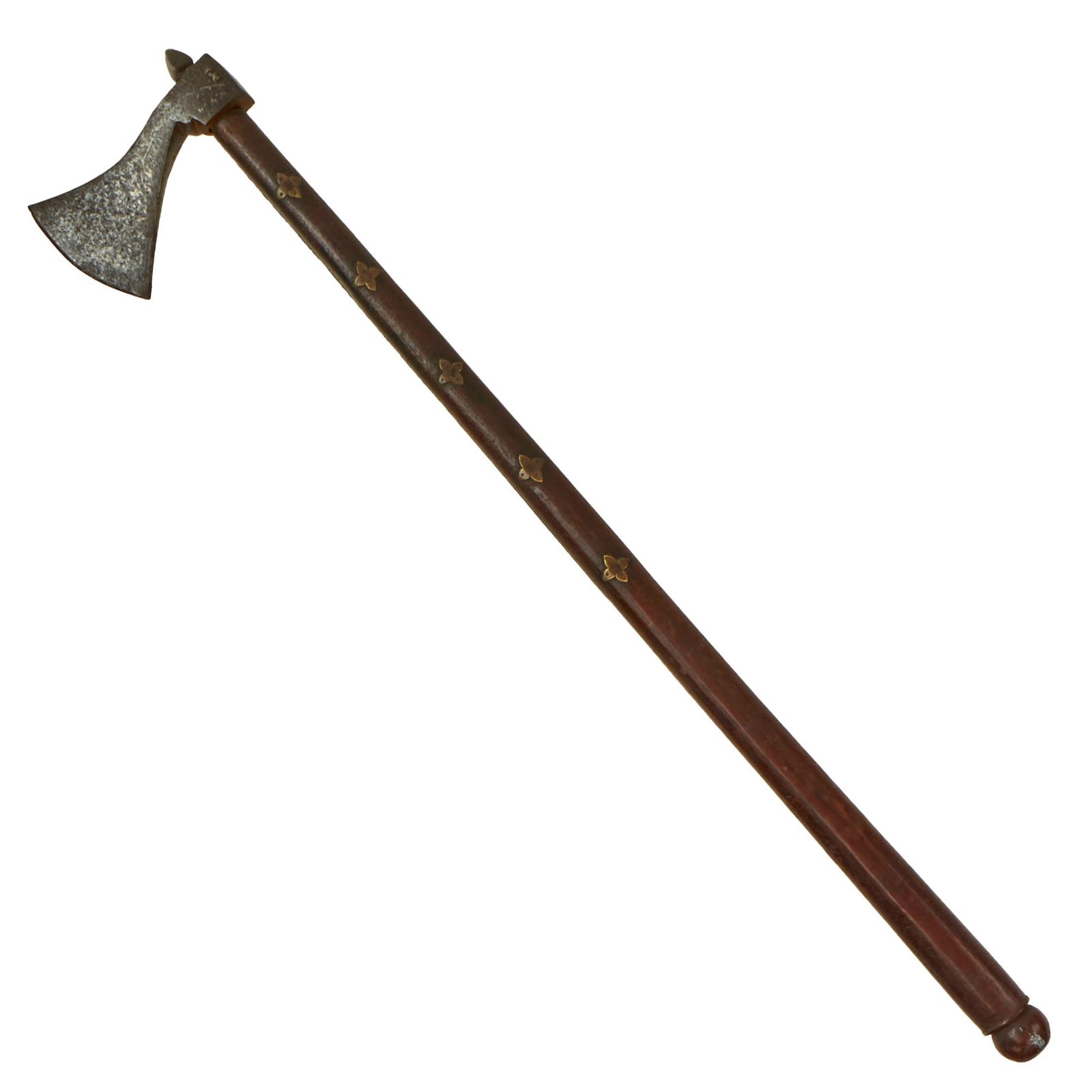 Buy Original Indian 19th Century Axe with Silver-Inlaid Head & Original Haft | Original Firearms Antique For Sale