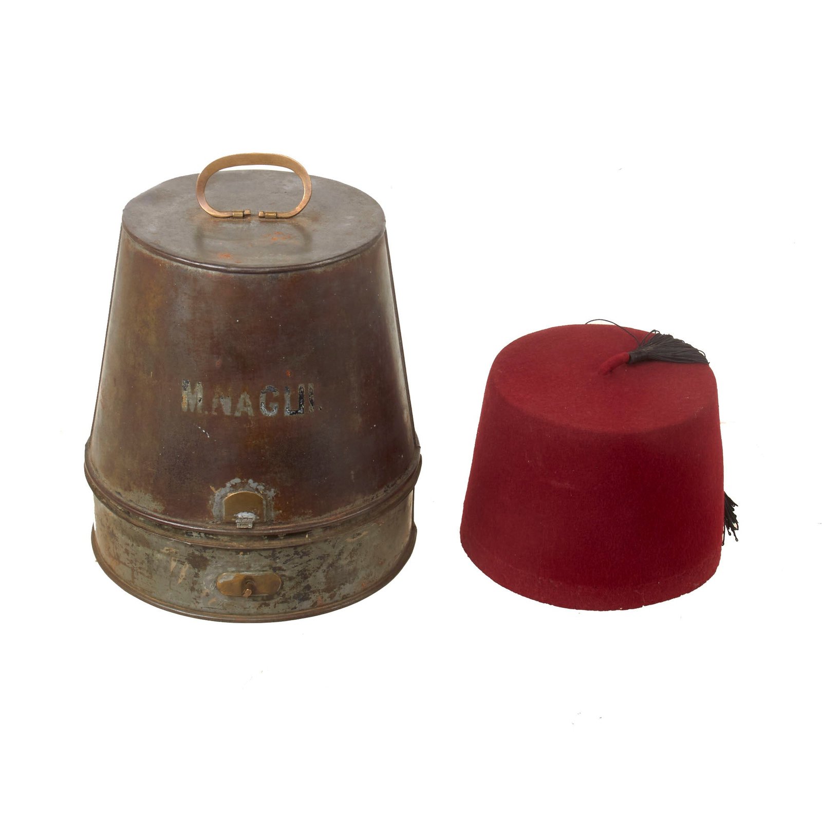 Buy Original Ottoman Empire WWI Era Fez in Original Named Carry Case - M. Nagui | Original Firearms Antique For Sale