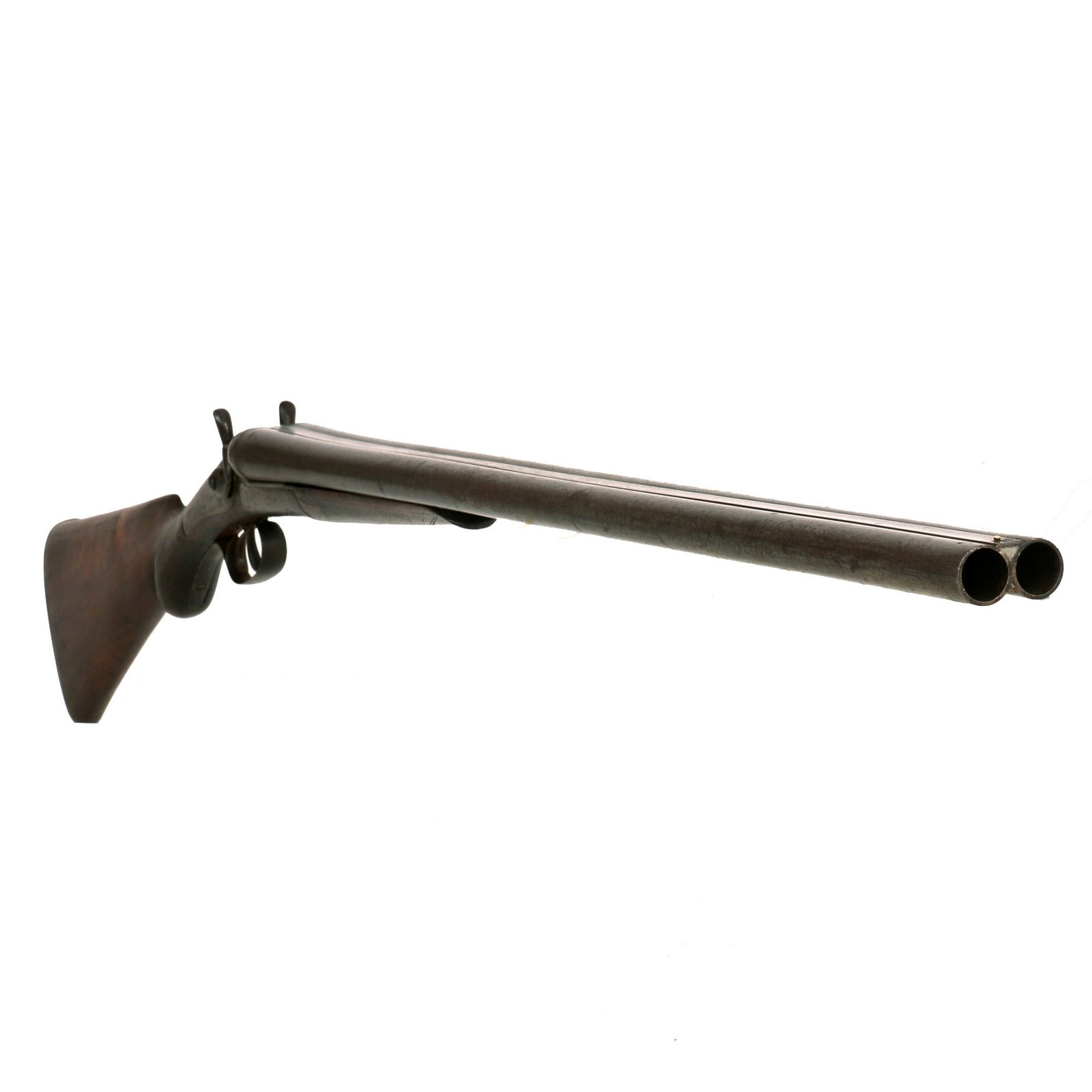 Buy Original U.S. Belgian Made 12 Gauge Double Barrel Hammer Shotgun by Chatham Arms Co. Serial 318 - circa 1895 | Original Firearms Antique For Sale