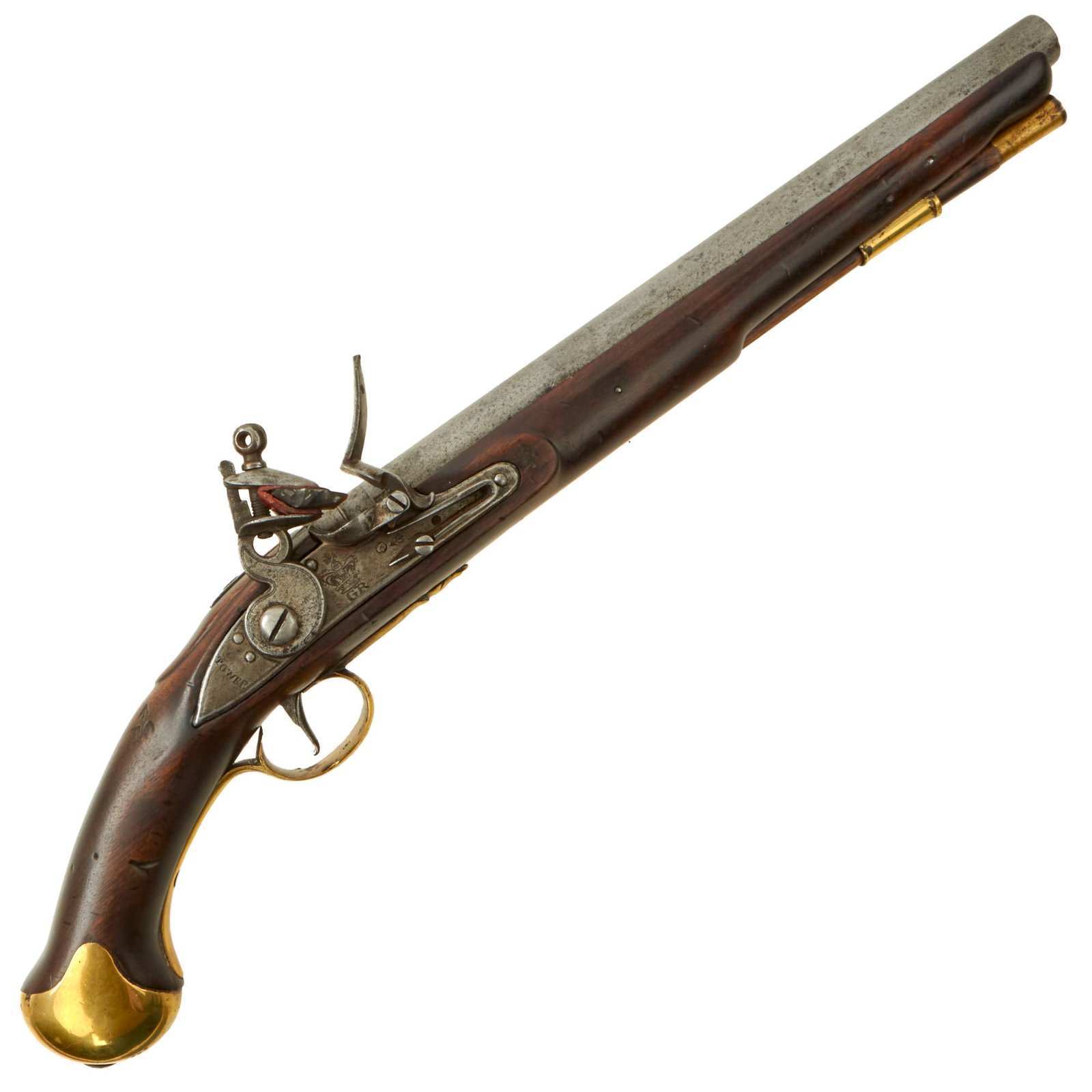 Buy Original British Napoleonic Era Pattern 1800 Tower Marked Sea Service Flintlock Pistol with Belt Hook - circa 1805 | Original Firearms Antique For Sale