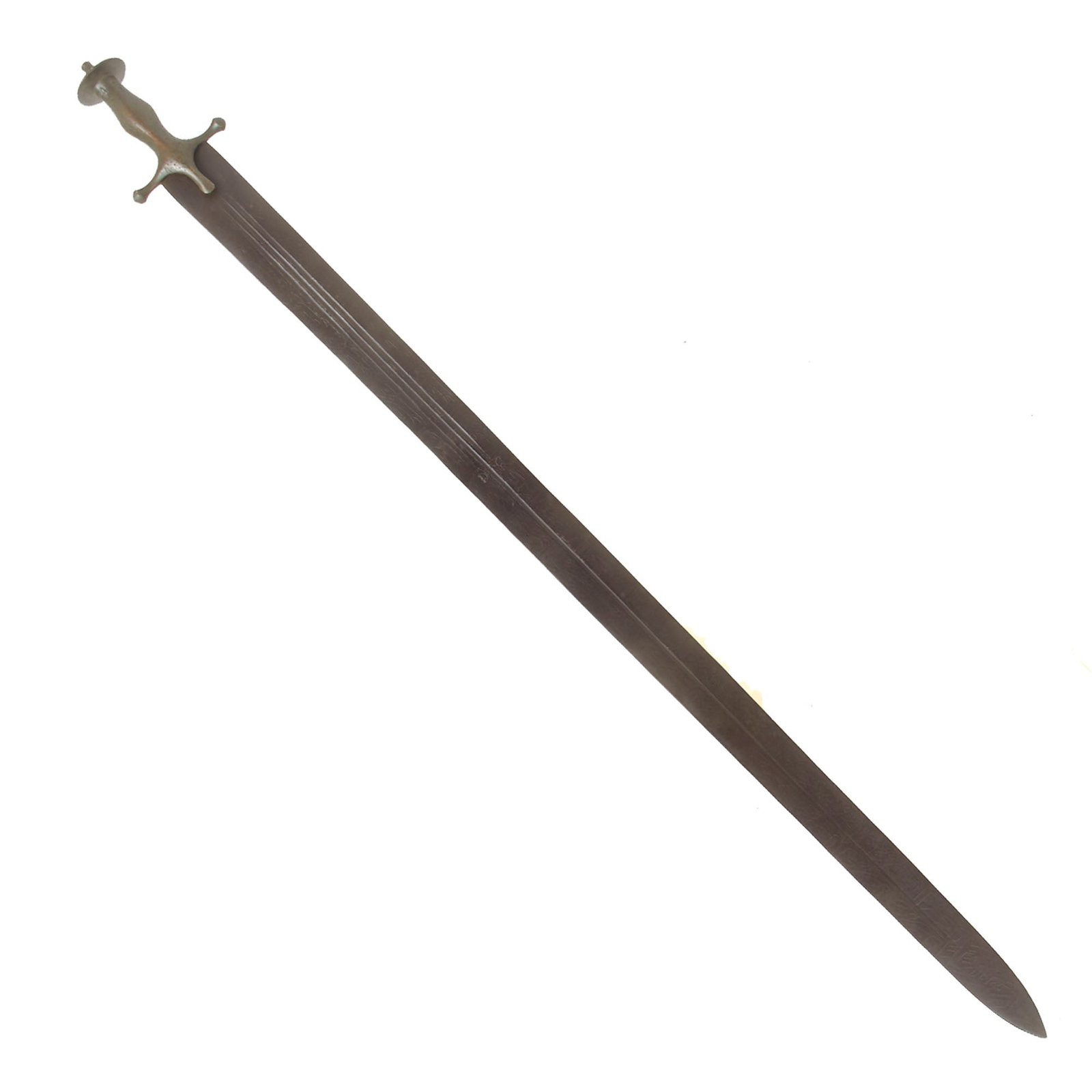 Buy Original Indian 18th Century Tulwar Heavy Battle Sword with Islamic-Etched Blade - Sepoy Rebellion of 1857-59 | Original Firearms Antique For Sale