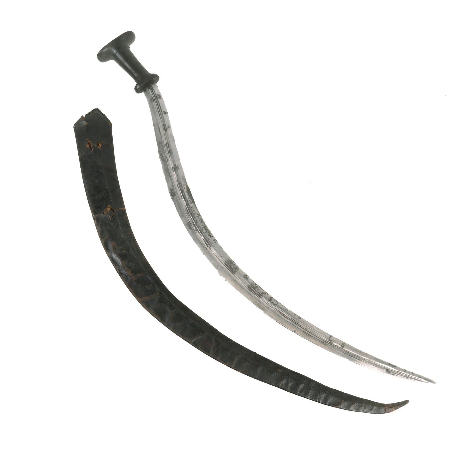 Buy Original 19th Century Abyssinian Ethiopian Shotel Sword with Leather Scabbard circa 1850 | Original Firearms Antique For Sale