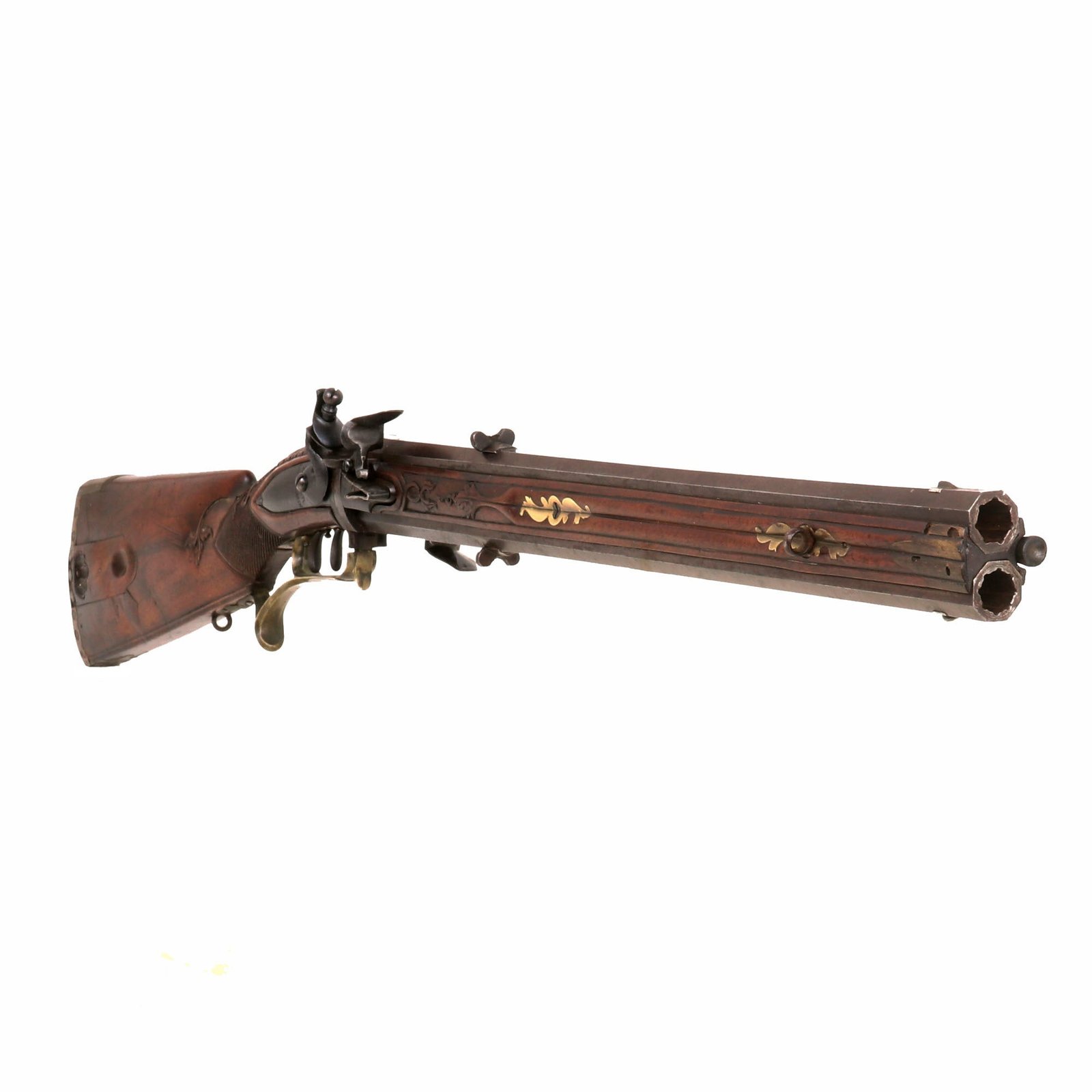 Buy Original German 18th Century Ornate Double Barrel Swivel Breech Flintlock Sporting Carbine Signed Tanner A Lauterbach - Circa 1750 - 1800 | Original Firearms Antique For Sale