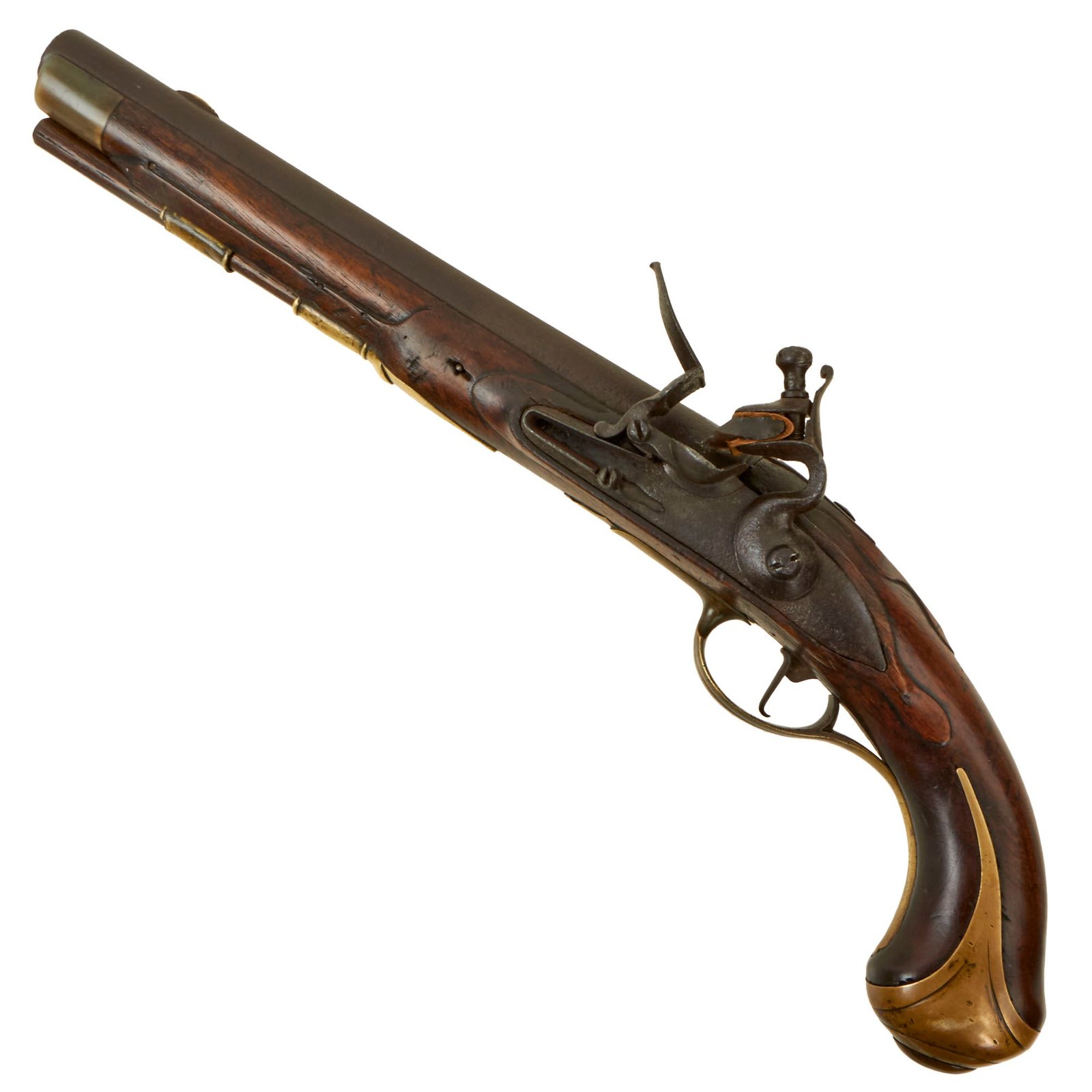 Buy Original U.S. Revolutionary War Era German 18th Century Saxon 10 Bore Left Handed Flintlock Military Pistol - Circa 1760 | Original Firearms Antique For Sale