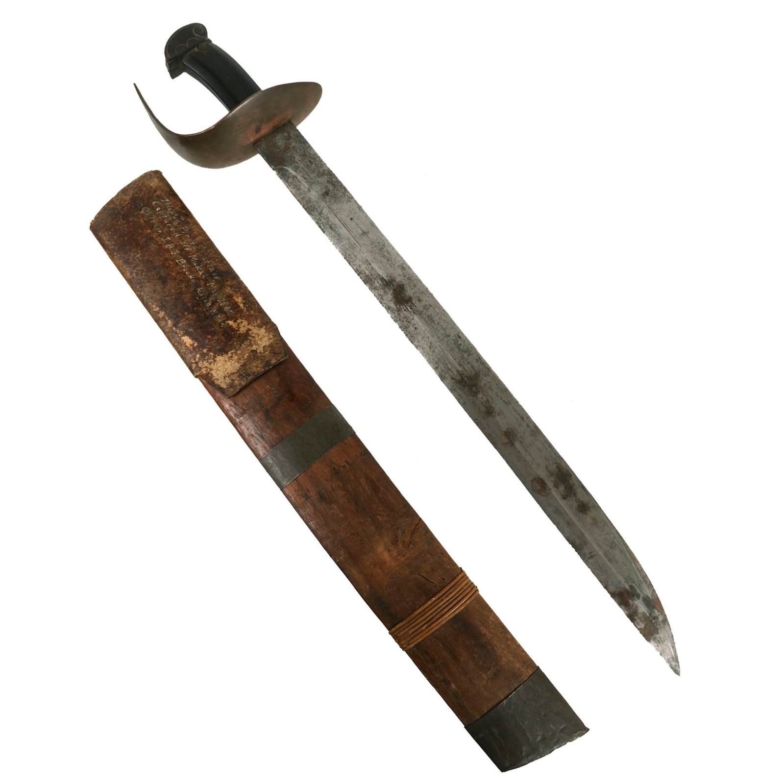 Buy Original Kingdom of Sarawak Illanun Pirate Cutlass & Scabbard Captured During Battle Off Mukah by Captain John Brooke Johnson Brooke Rajah Muda in 1862 | Original Firearms Antique For Sale