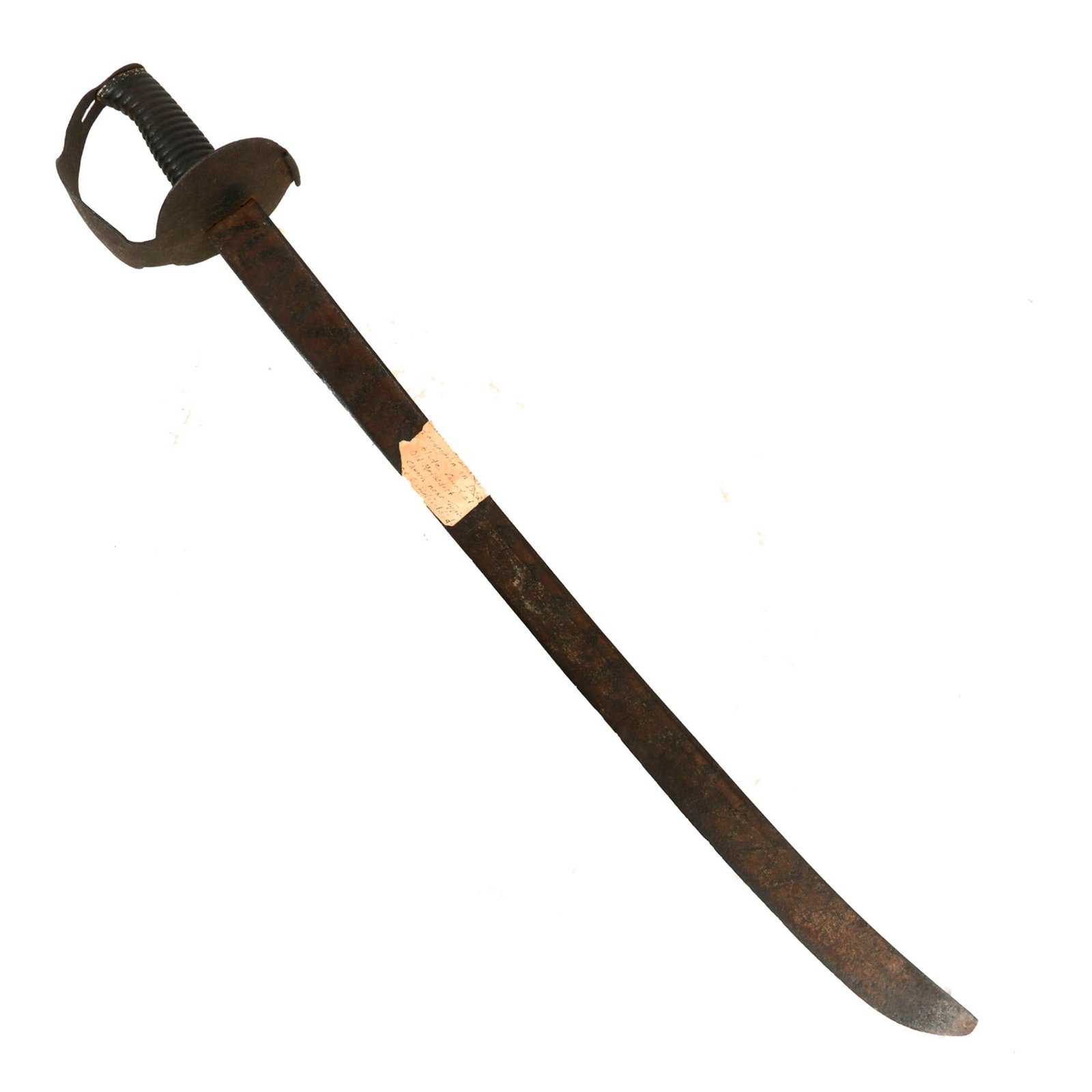 Buy Original U.S. Tecumseh’s War British 1804 Pattern Figure-of-Eight Cutlass with Native American Paint Excavated at Tippecanoe Battlefield in 1913 | Original Firearms Antique For Sale