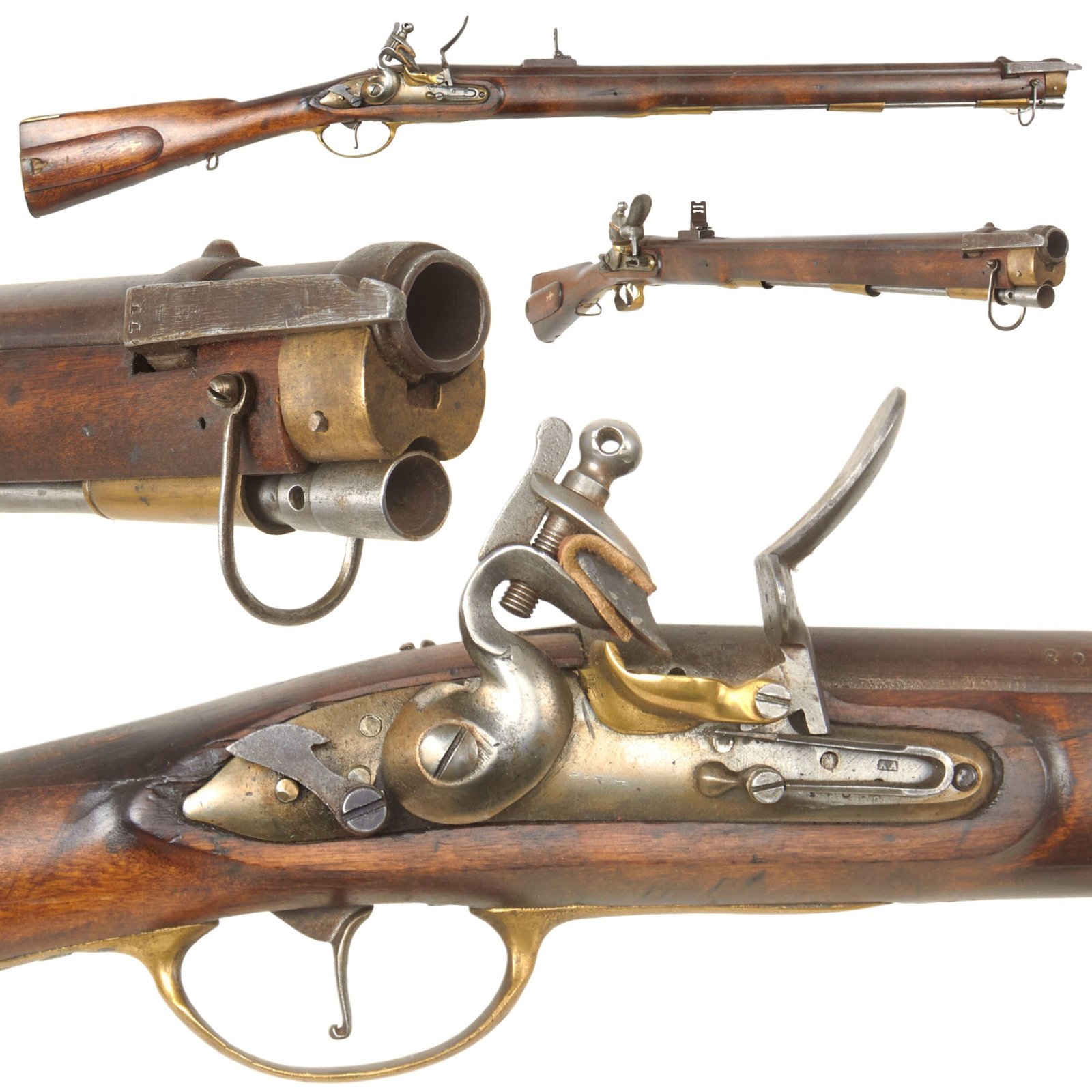 Buy Original Danish / Norwegian Pillar Breech Flintlock Jäger Rifle Model 1791 with Safety Dog Serial 890 - Circa 1800 | Original Firearms Antique For Sale