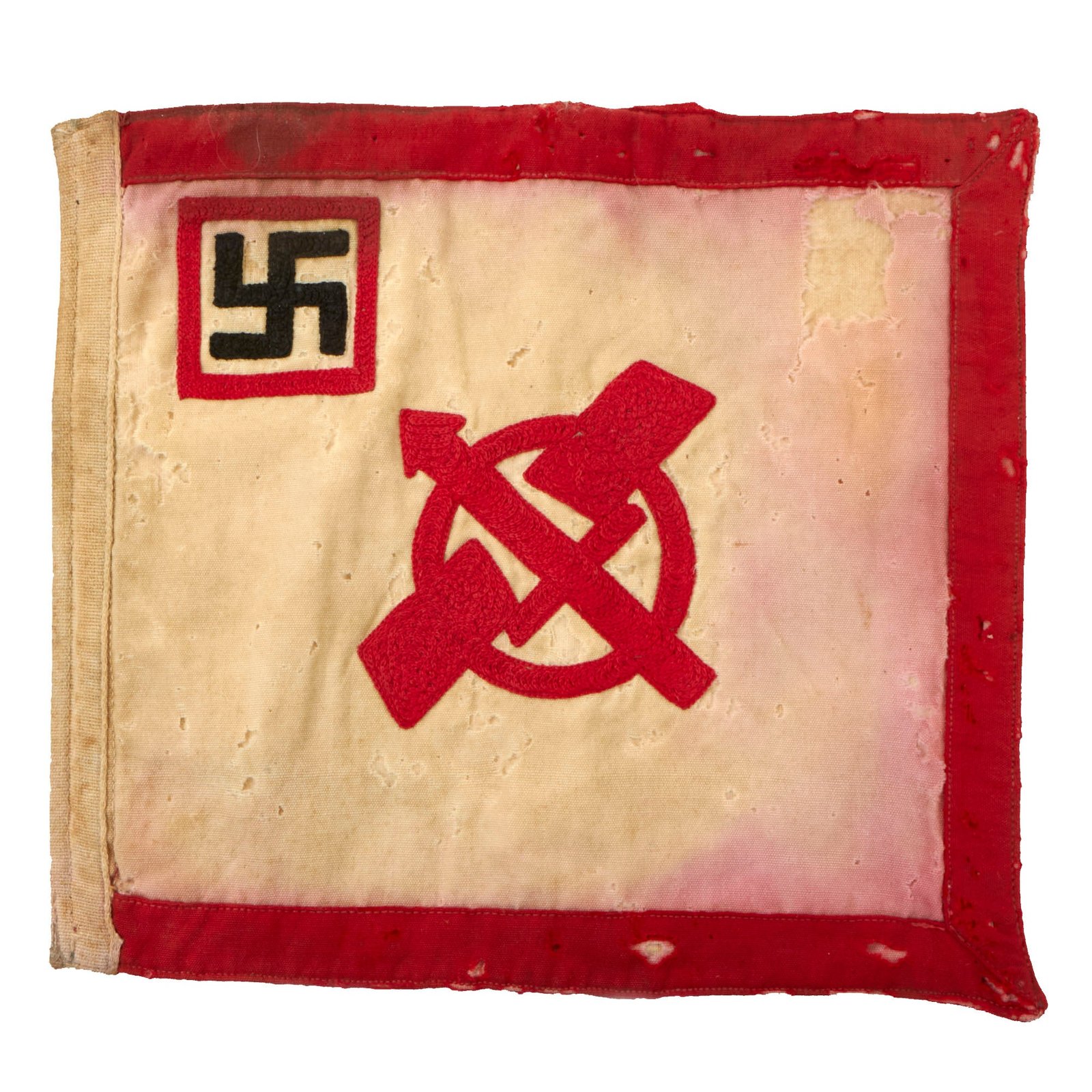 Buy Original German WWII Unidentified Unit Embroidered Insignia Pennant Flag - 9" x 10" | Original Firearms Antique For Sale