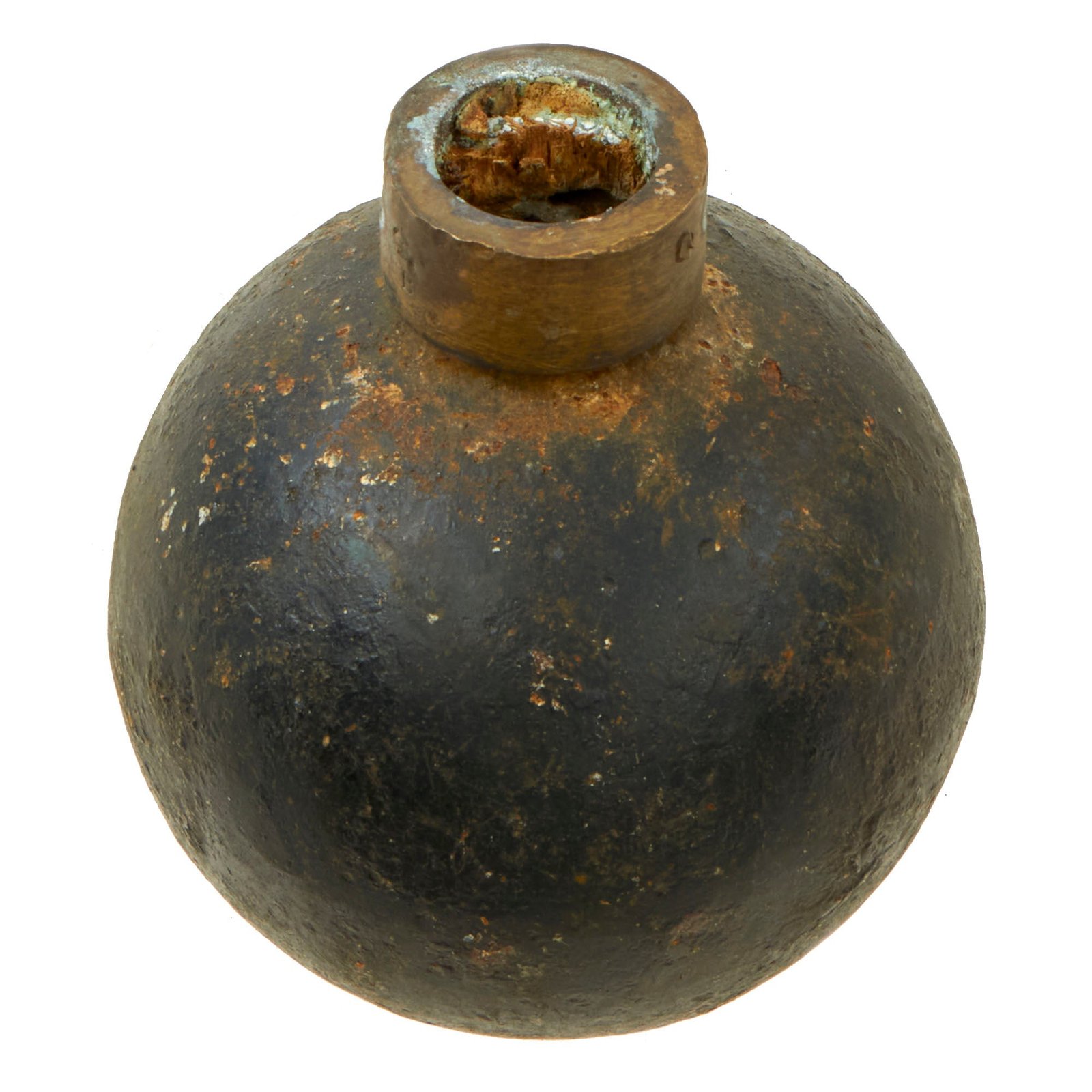 Buy Original French WWI Model 1914 Bracelet Ball Hand Grenade with Fuze - Inert | Original Firearms Antique For Sale