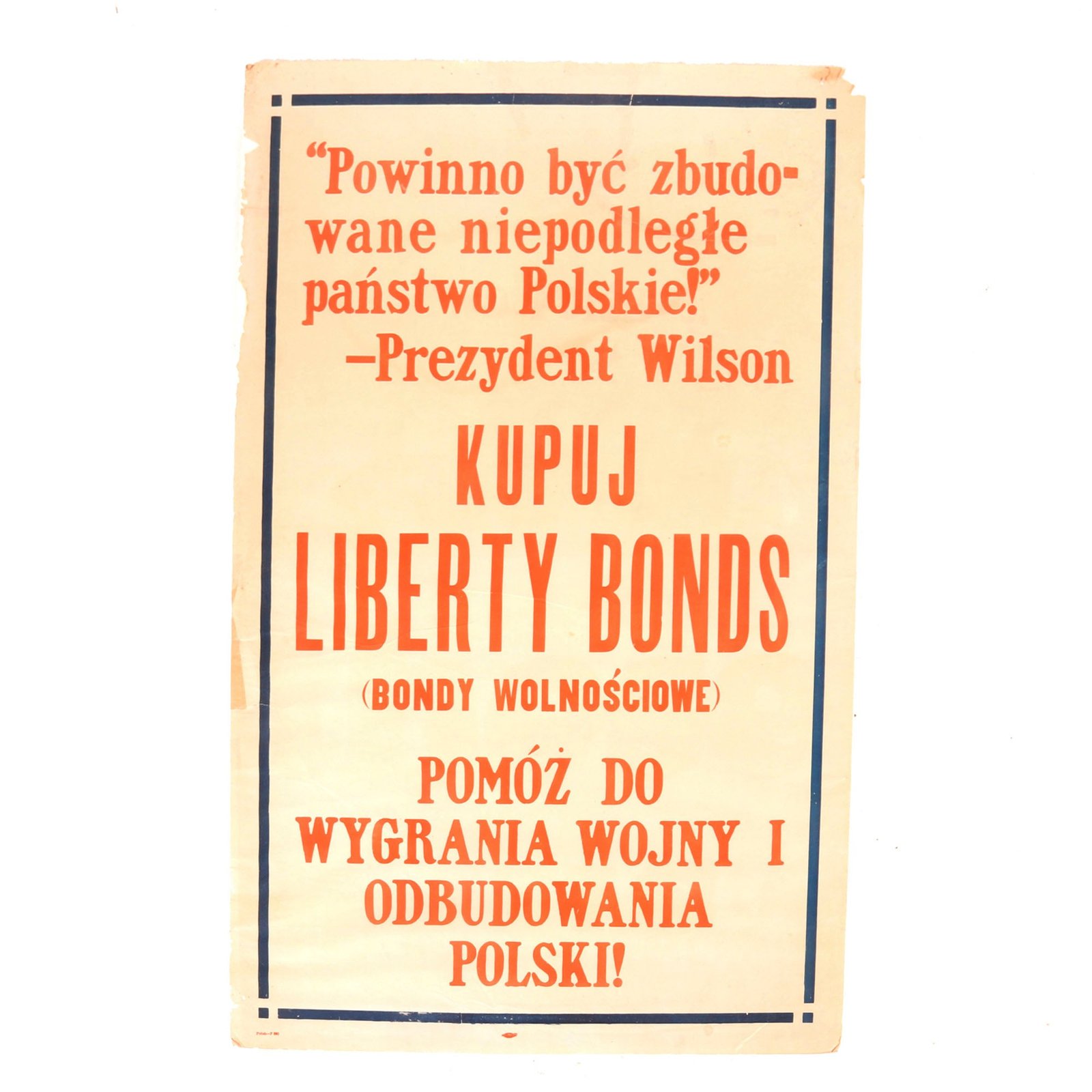 Buy Original U.S. WWI Reconstruction of Poland Liberty Bonds Propaganda Poster - 42” x 28 ½” | Original Firearms Antique For Sale