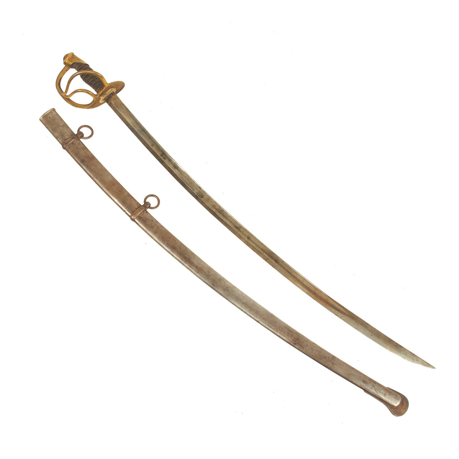 Buy Original U.S Civil War M-1840 "Wrist Breaker" Heavy Cavalry Saber with Scabbard - Imported German Blade by J. E. Bleckmann (Solingen) | Original Firearms Antique For Sale