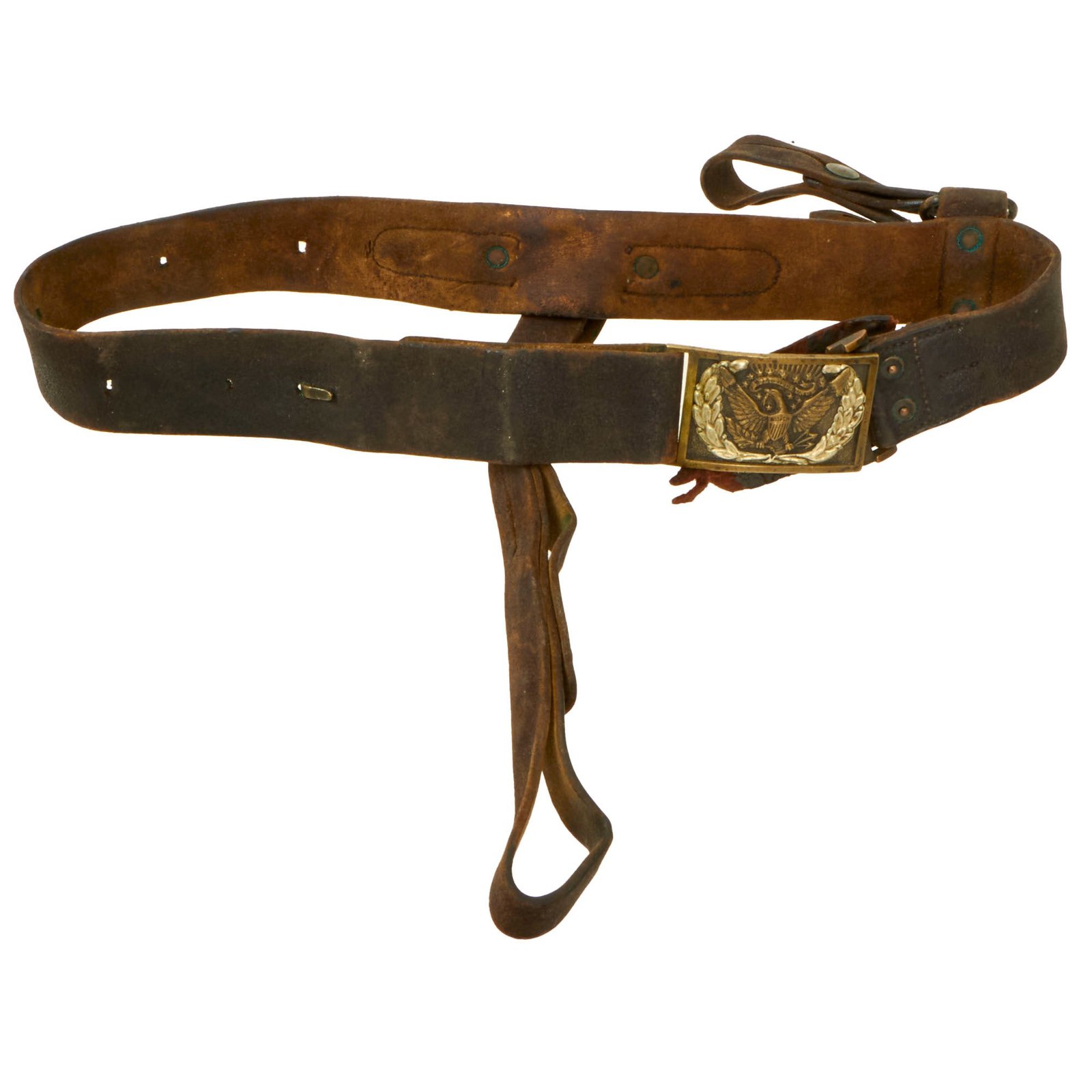Buy Original U.S. Civil War M1851 U.S. Army Mounted Service Cavalry Enlisted Saber Belt with Saber Straps | Original Firearms Antique For Sale