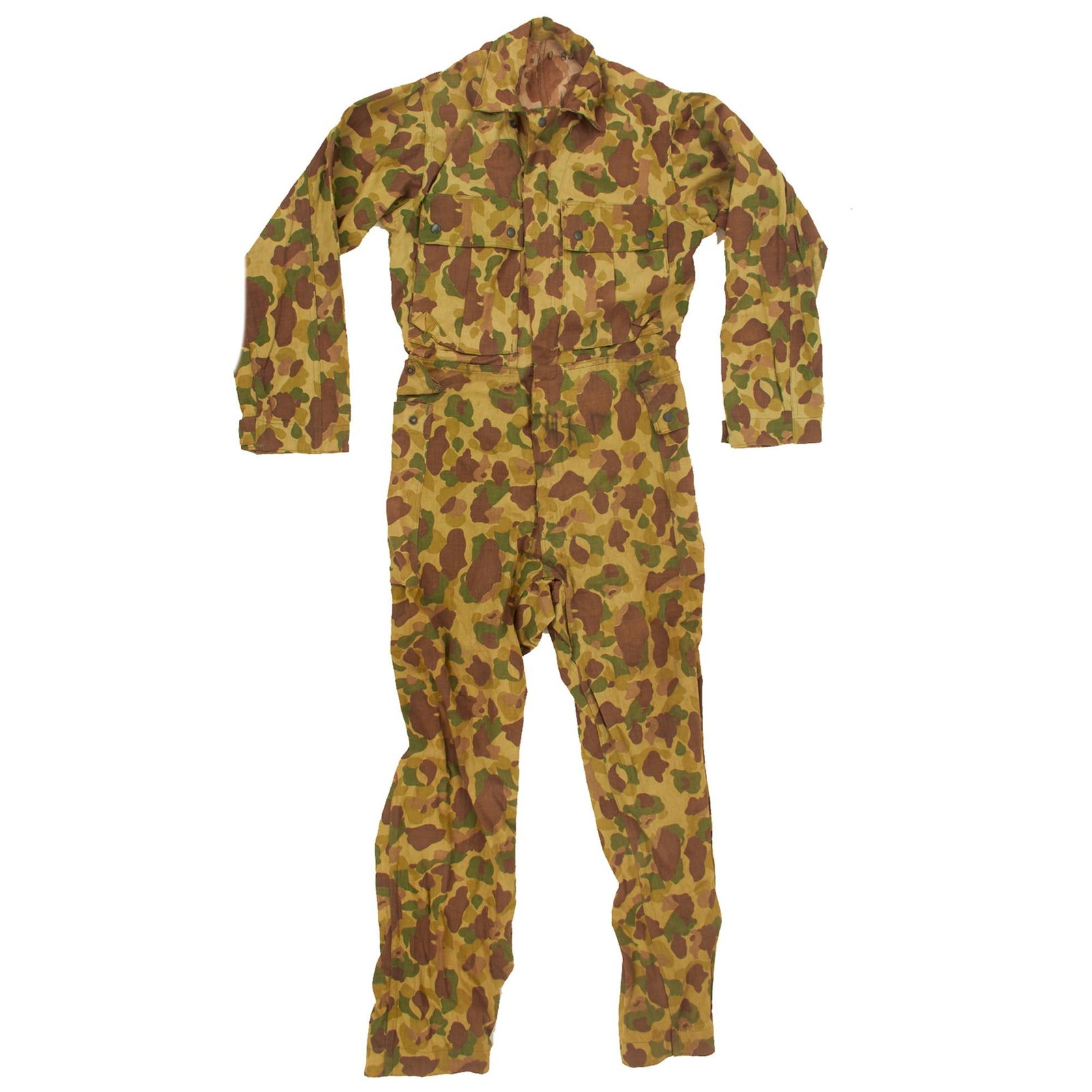 Buy Original U.S. WWII Army M1942 Camouflage Jungle Suit Herring Bone Twill Coveralls with Internal Suspenders by Blue Bell-Globe - Dated 1943 | Original Firearms Antique For Sale
