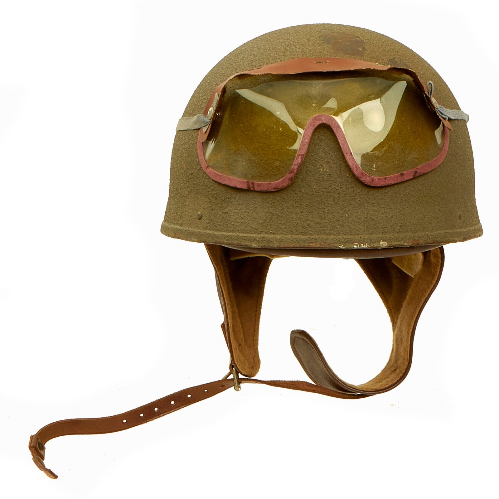 Buy Original WWII British 1944 Dated MkI Dispatch Rider Helmet by Briggs Motor Bodies Ltd. in Unissued Condition | Original Firearms Antique For Sale