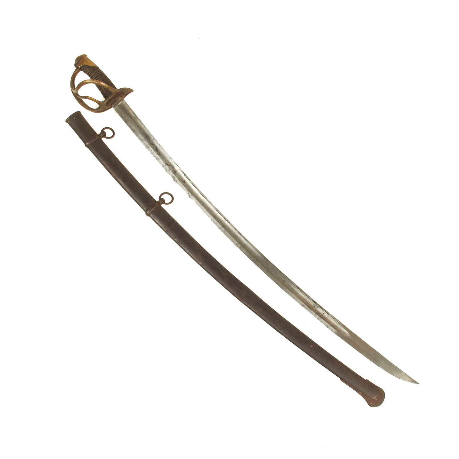 Buy Original U.S Civil War M-1840 "Wrist Breaker" Heavy Cavalry Saber with Scabbard - Imported German Blade | Original Firearms Antique For Sale