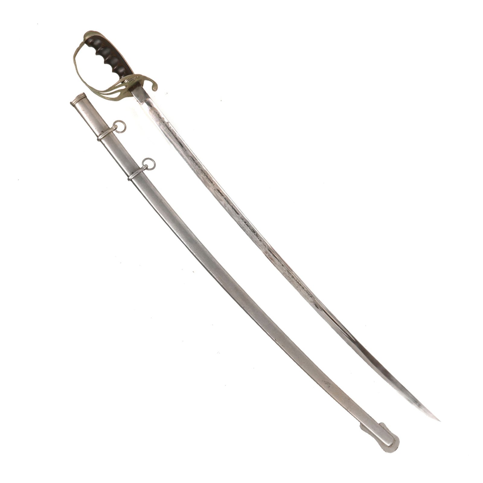 Buy Original U.S. WWI Era Model 1902 Army Officers Triple Etched Dress Sword with Early Horn Grip & Scabbard by The McLilley & Co. of Columbus, Ohio | Original Firearms Antique For Sale