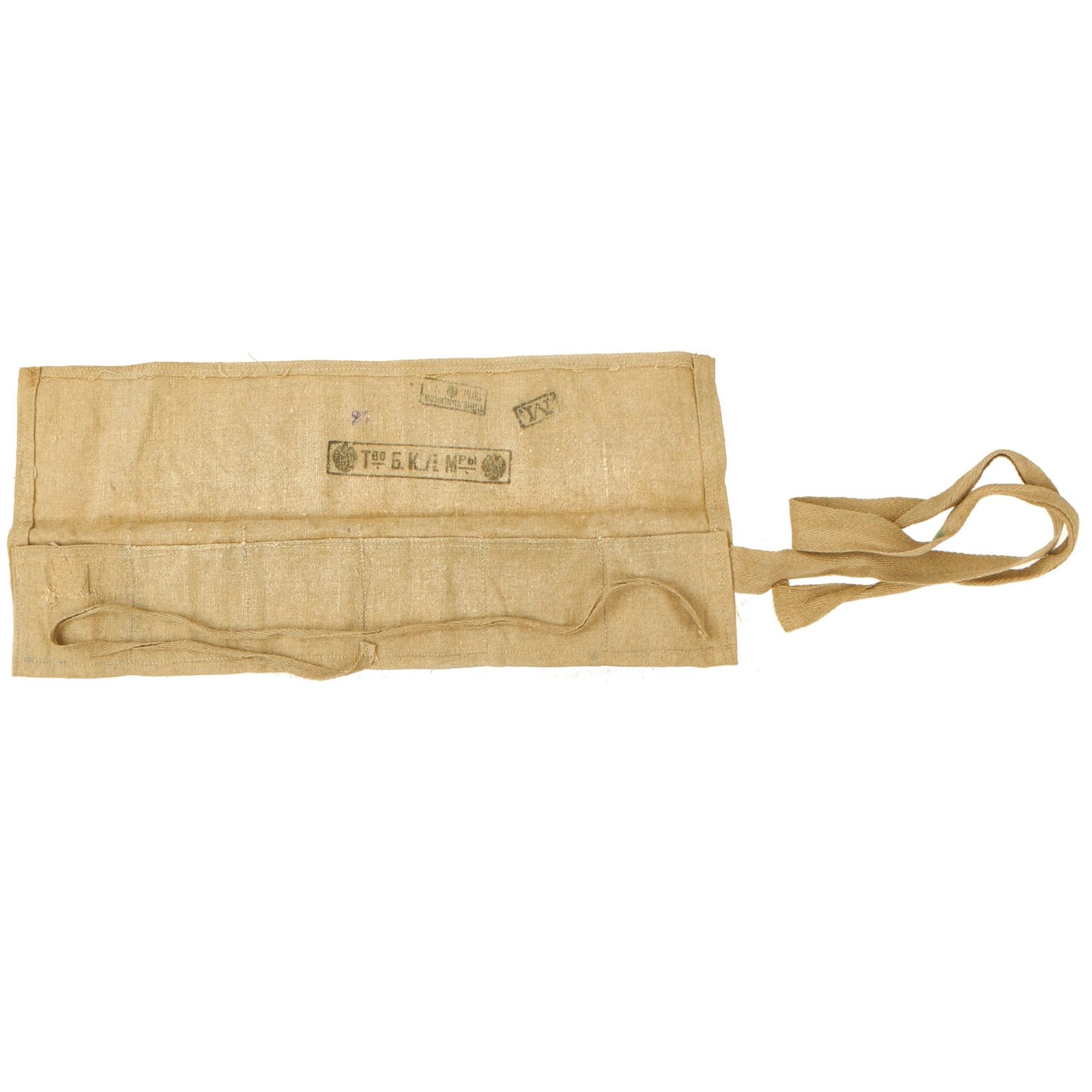 Buy Original WWI Imperial Russian Canvas Ammunition Pouch Bandolier - dated 1916 | Original Firearms Antique For Sale