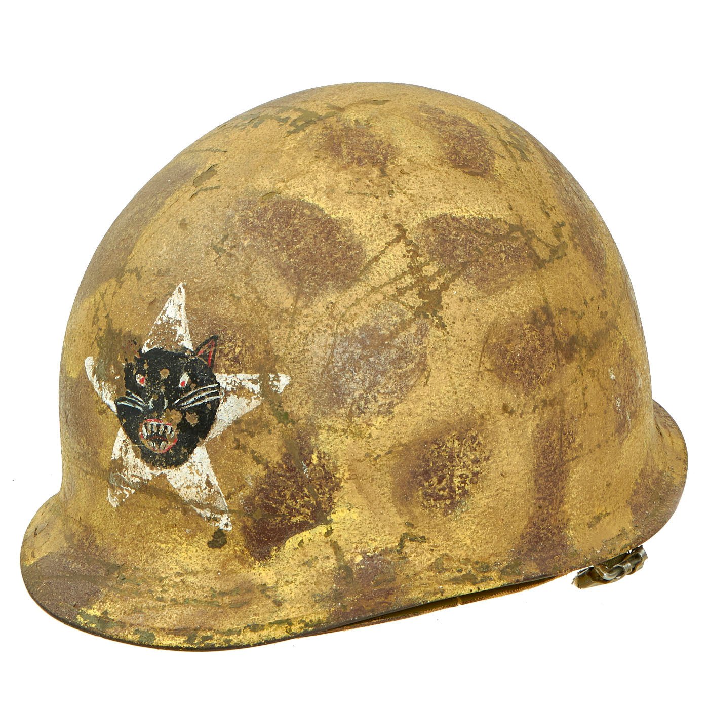 Buy Original U.S. Vietnam War M1 Helmet and Firestone Liner With Replicated ARVN Ranger Markings and Camouflage | Original Firearms Antique For Sale