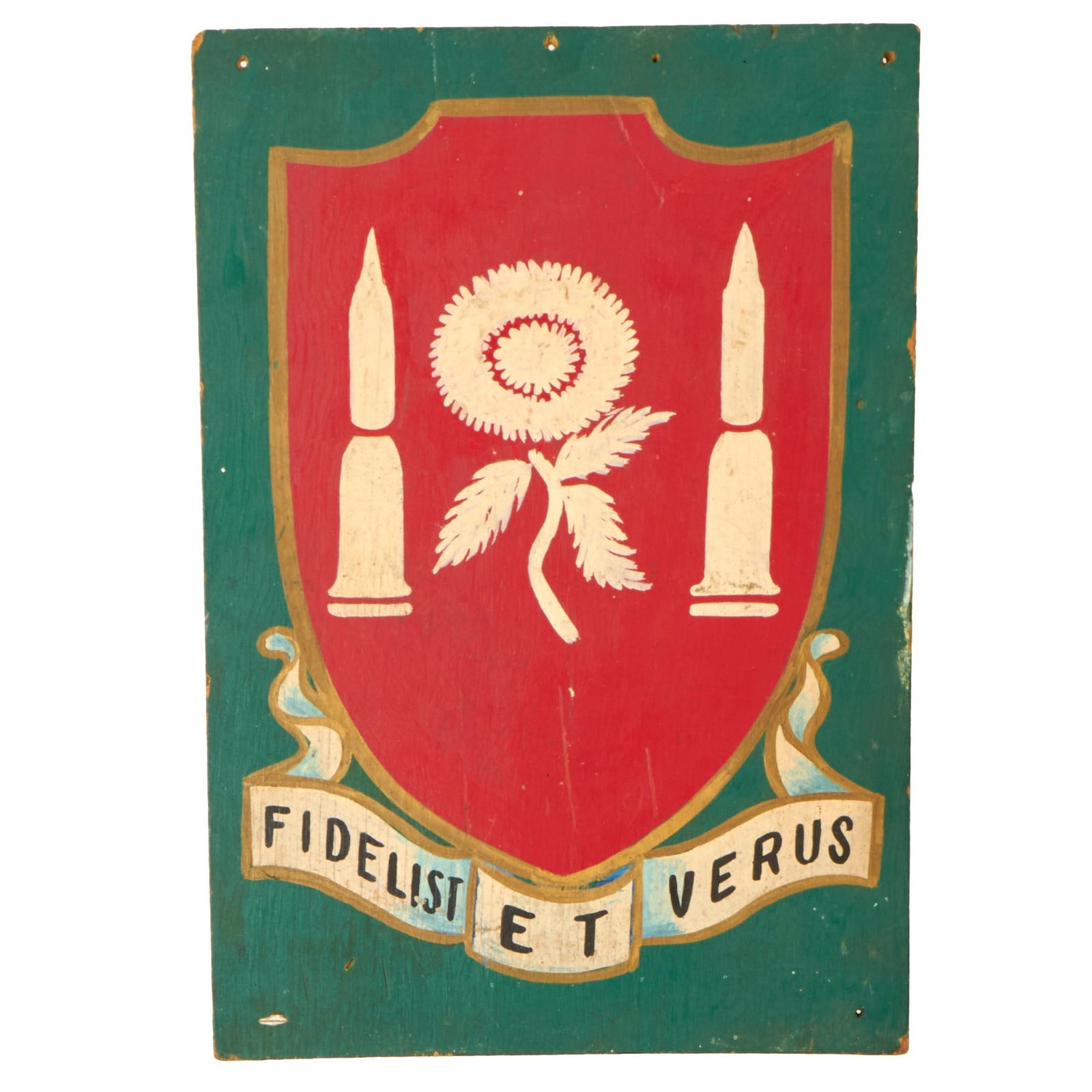 Buy Original U.S. Vietnam War Era 29th Field Artillery 4th Infantry Division Painted Wood Sign -  11½ x 16¾” | Original Firearms Antique For Sale
