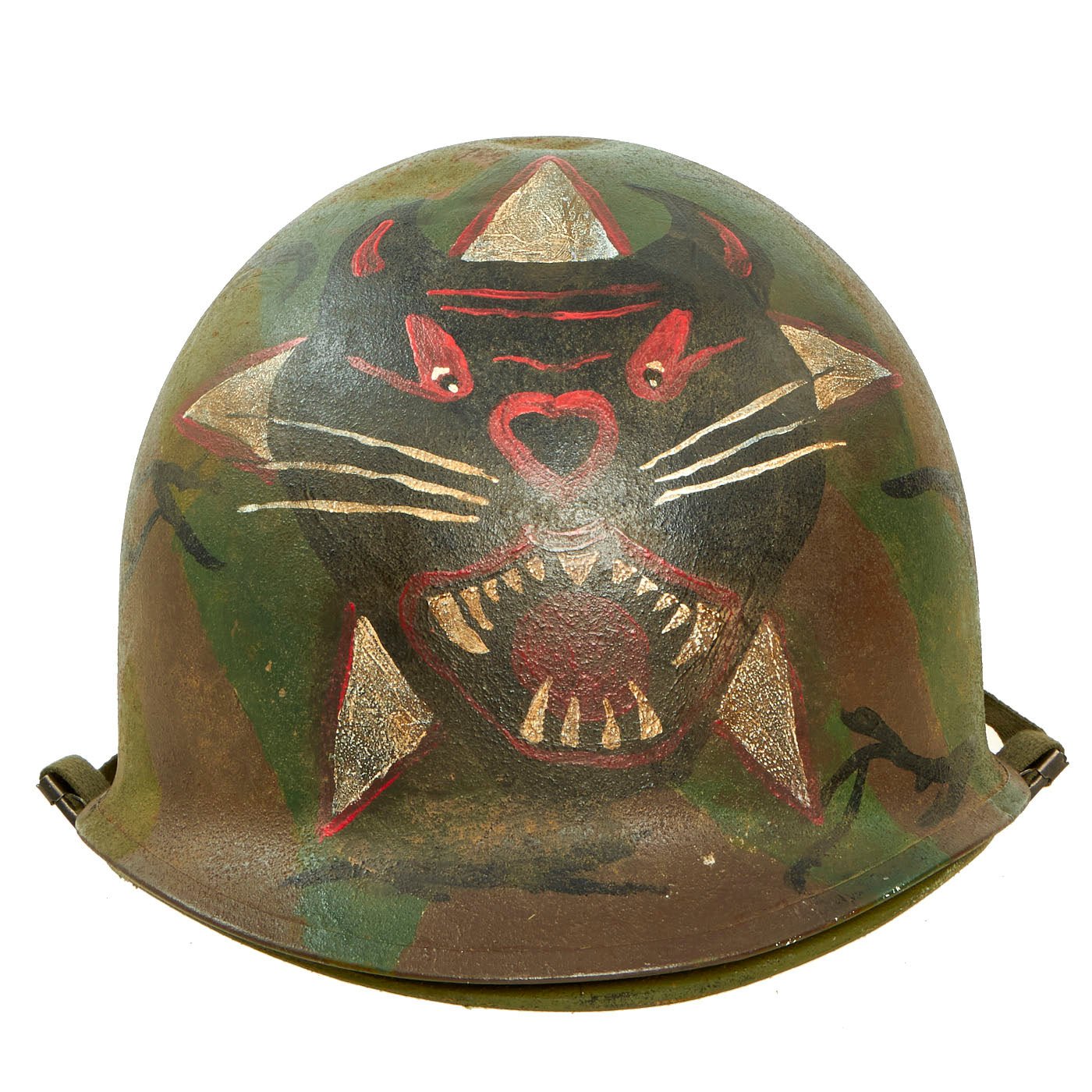 Buy Original U.S. Vietnam War M1 Helmet and Liner With Replicated ARVN Ranger Markings and Camouflage | Original Firearms Antique For Sale