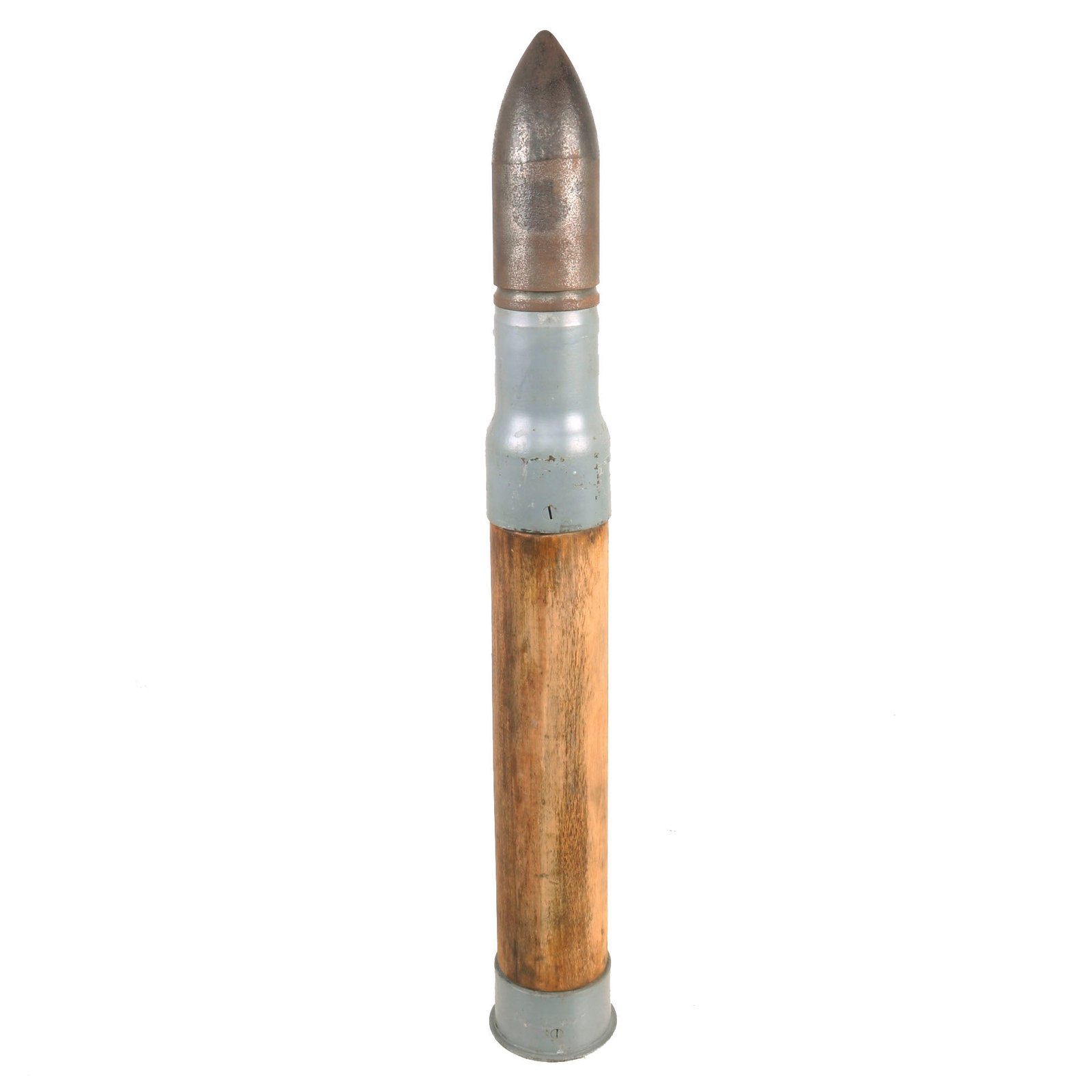 Buy Original WWII U.S. Navy Gun 3 Inch Wooden MK6 Drill Round with Steel Warhead & Fittings | Original Firearms Antique For Sale