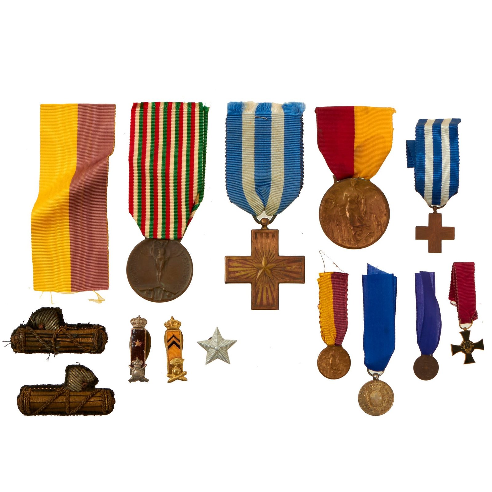 Buy Original Italian WWI & WWII Medal & Bullion Insignia Lot - 13 Items Total | Original Firearms Antique For Sale