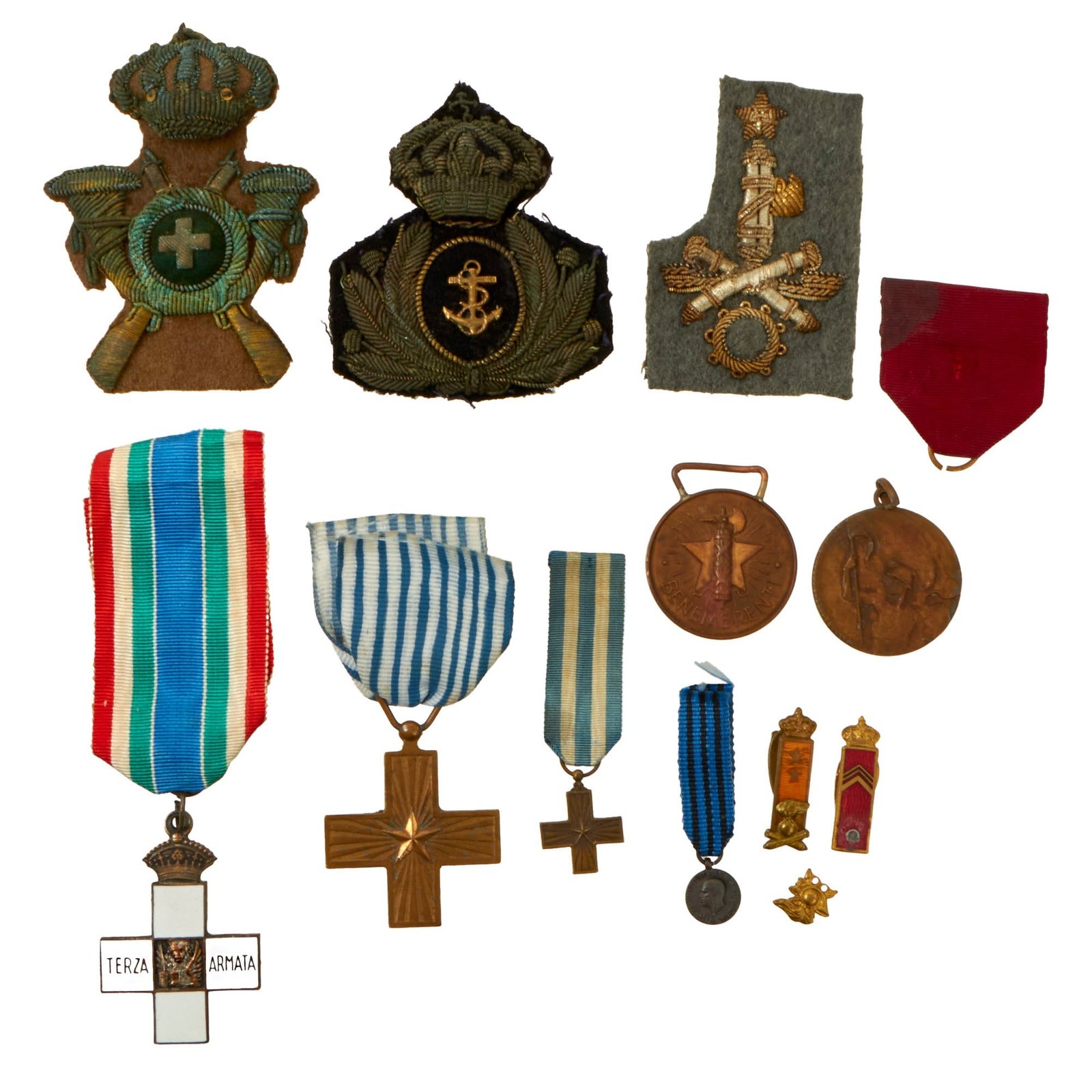 Buy Original Italian WWI & WWII Medal & Bullion Insignia Lot - 11 Items Total | Original Firearms Antique For Sale