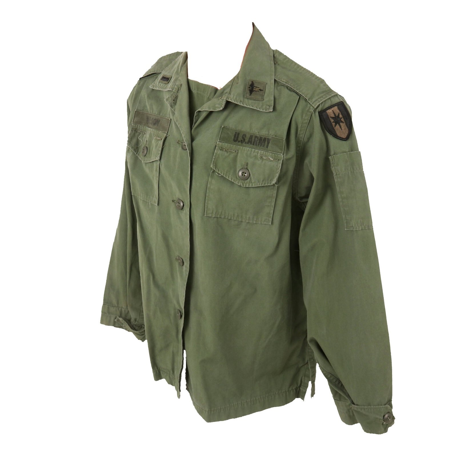 Buy Original U.S. Vietnam Female Nurse’s Poplin Jungle Fatigue Shirt with 44th Medical Brigade Insignia - Dated 1967 | Original Firearms Antique For Sale