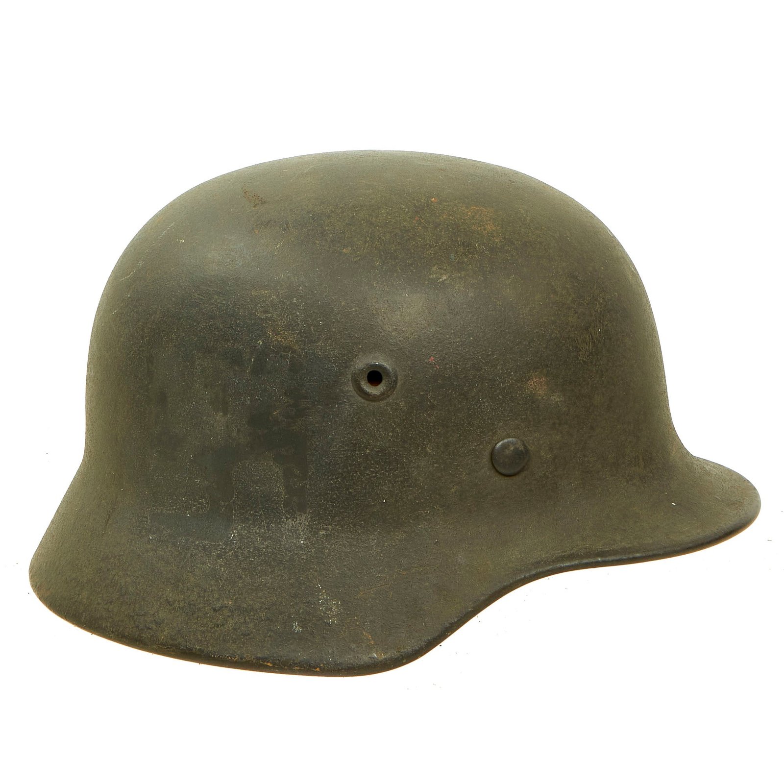 Buy Original German WWII Army Heer M40 No Decal Steel Helmet with Textured Overpaint & 55cm Liner - Q62 | Original Firearms Antique For Sale