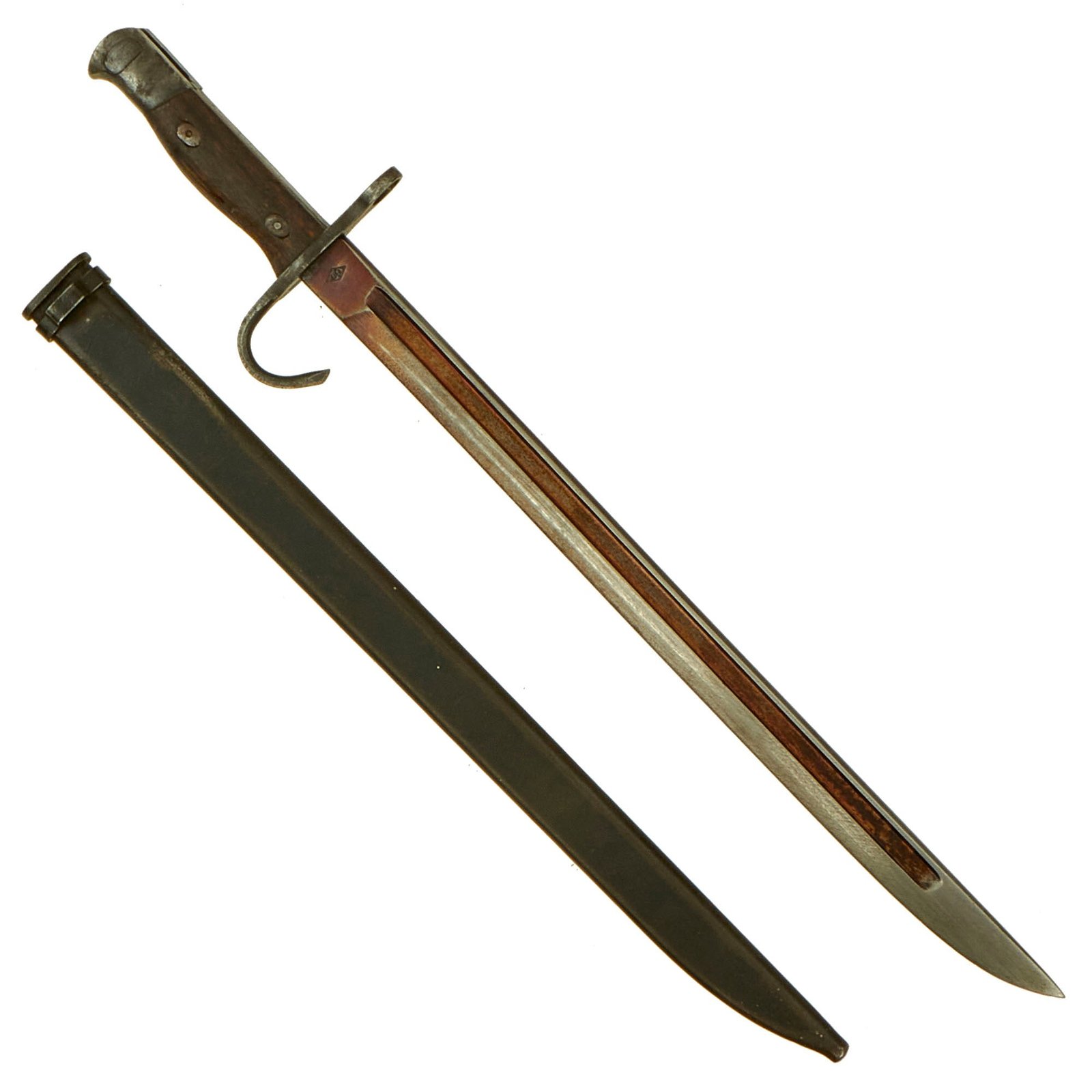 Buy Original Chinese Korean War Era Rare Type 30 Bayonet and Scabbard by “Diamond 60” Gongxian Arsenal | Original Firearms Antique For Sale