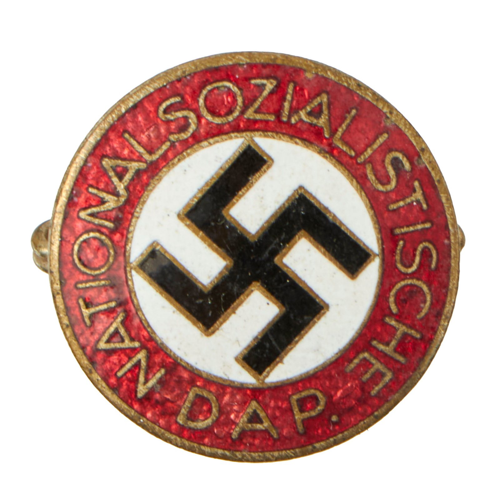 Buy Original German WWII NSDAP Party Enamel Membership Badge Pin by Fritz Kohm of Pforzheim - RZM M1/66 | Original Firearms Antique For Sale